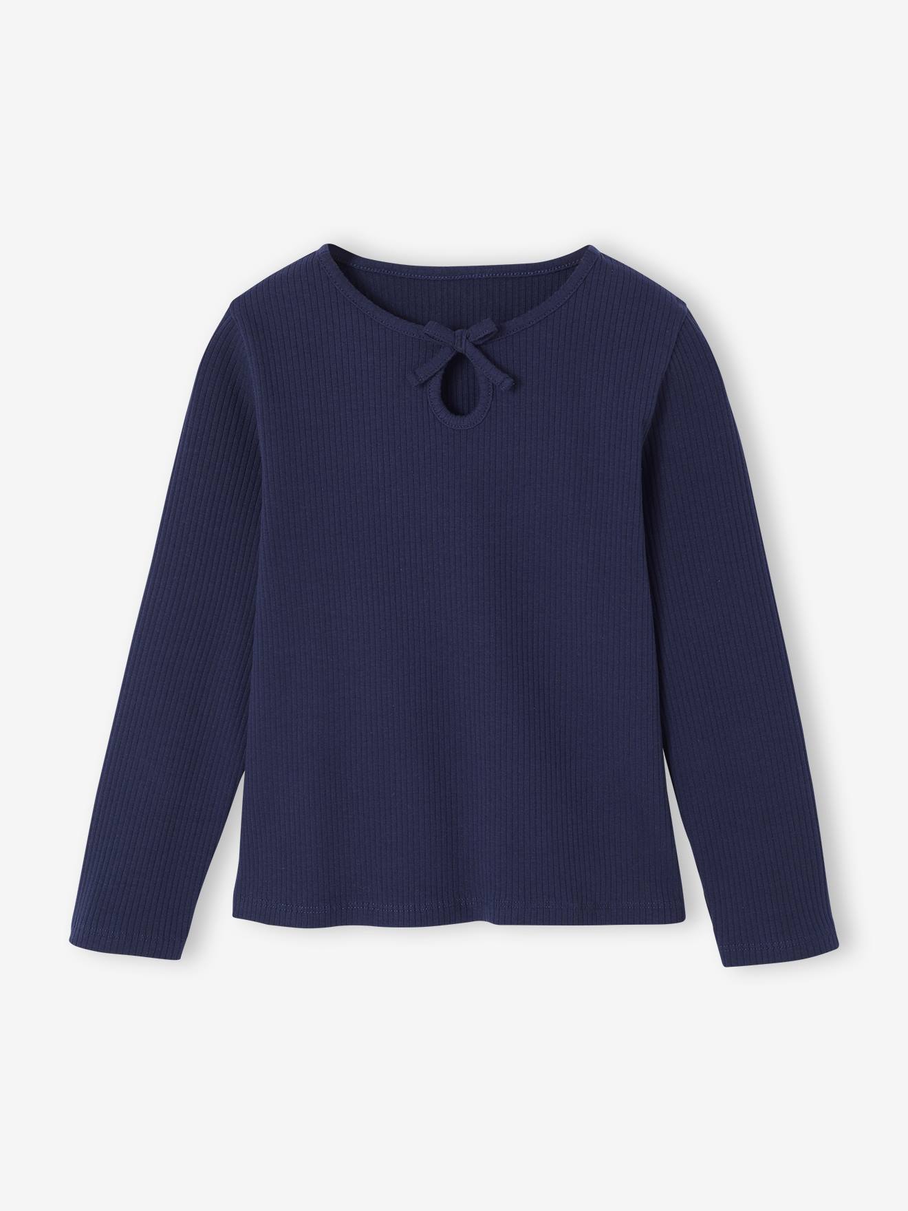 Mädchen Langarmshirt mit Cut-Out und Schleife