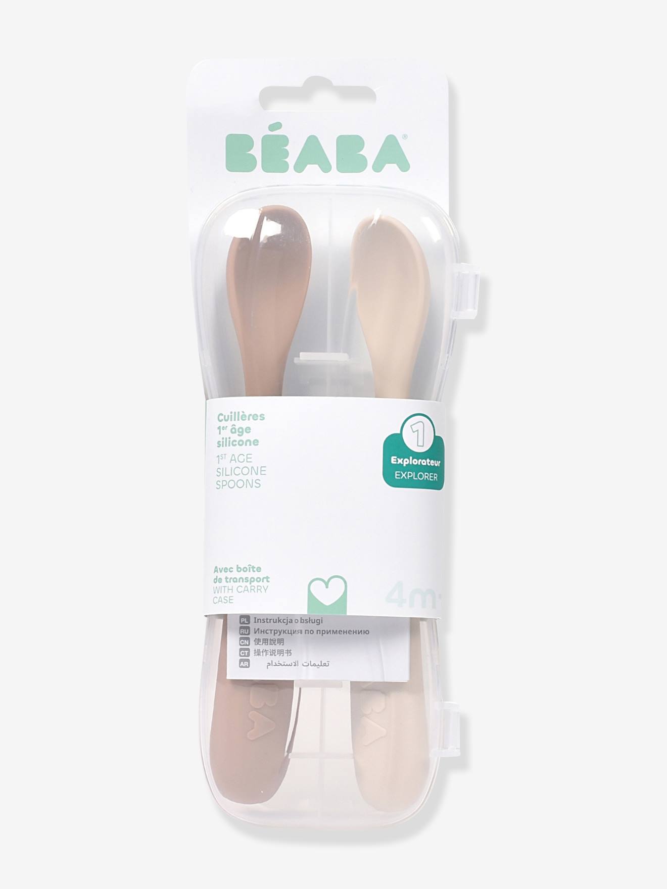 Thumbnail - 2er-Set ergonomische Babylöffel aus Silikon BEABA