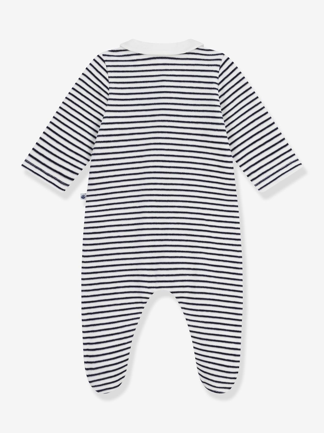Thumbnail - Baby Schlafanzug aus Samt mit em Kragen PETIT BATEAU