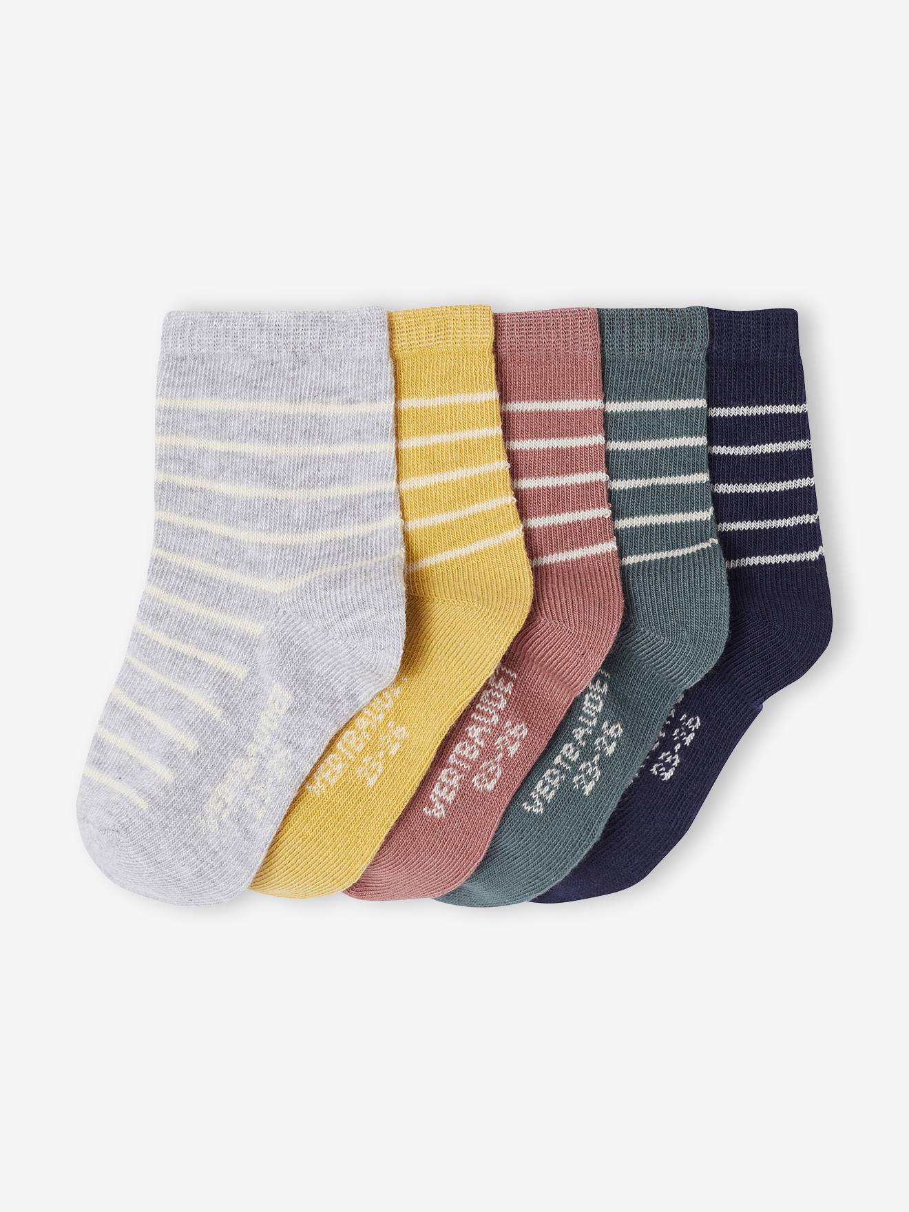 5er-Pack Socken mit Streifen