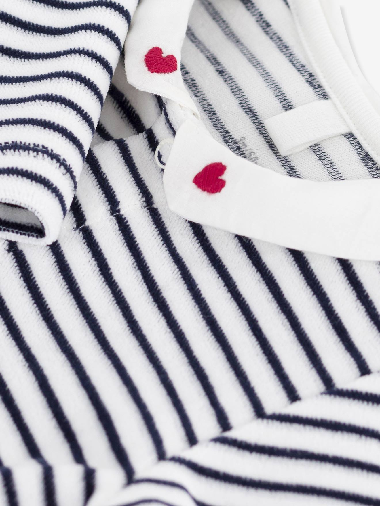 Thumbnail - Baby Schlafanzug aus Samt mit em Kragen PETIT BATEAU