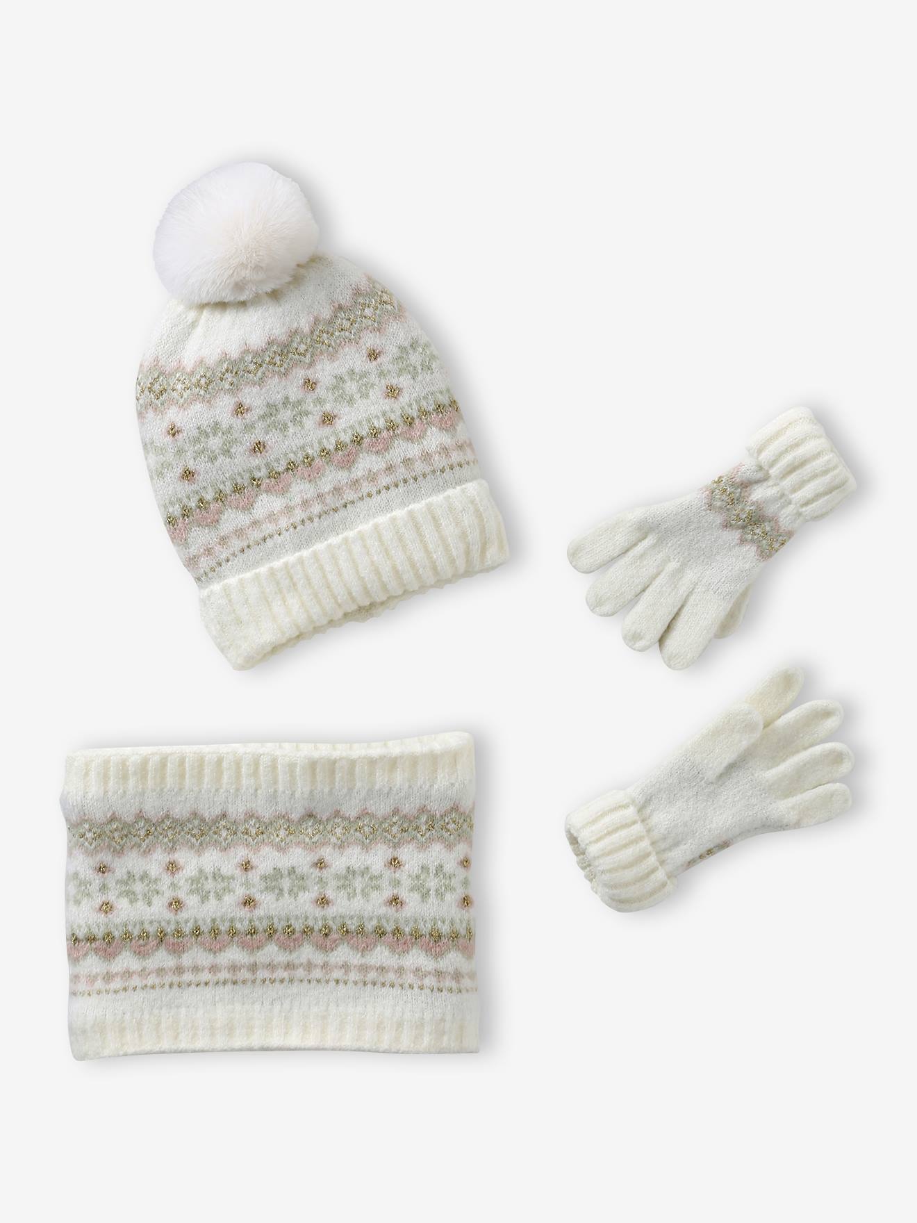 Vertbaudet Mädchen Set Wollweiß 104/116