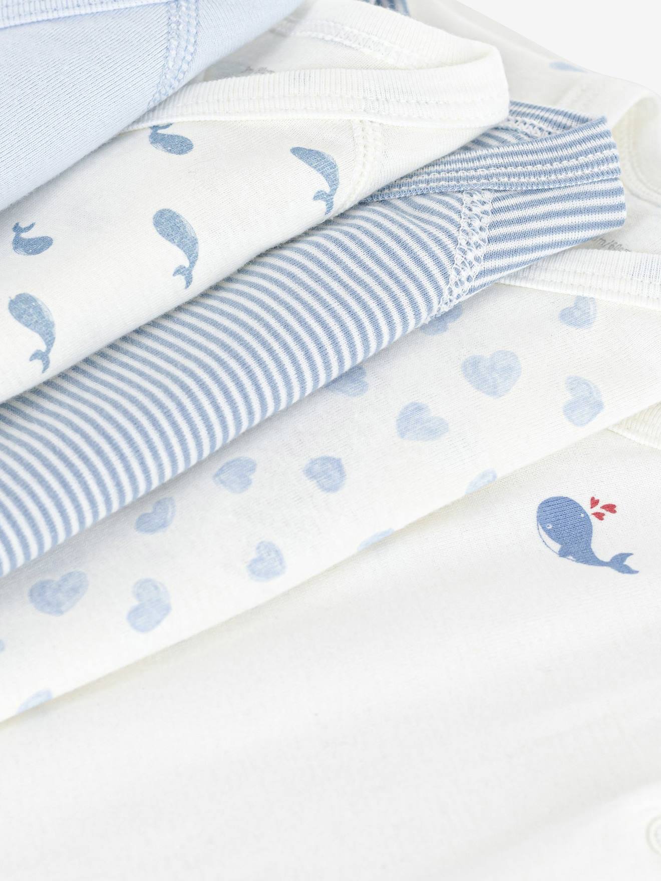 Thumbnail - 5er-Pack Wickelbodys mit langen Ärmeln aus Baumwolle Baby PETIT BATEAU helles