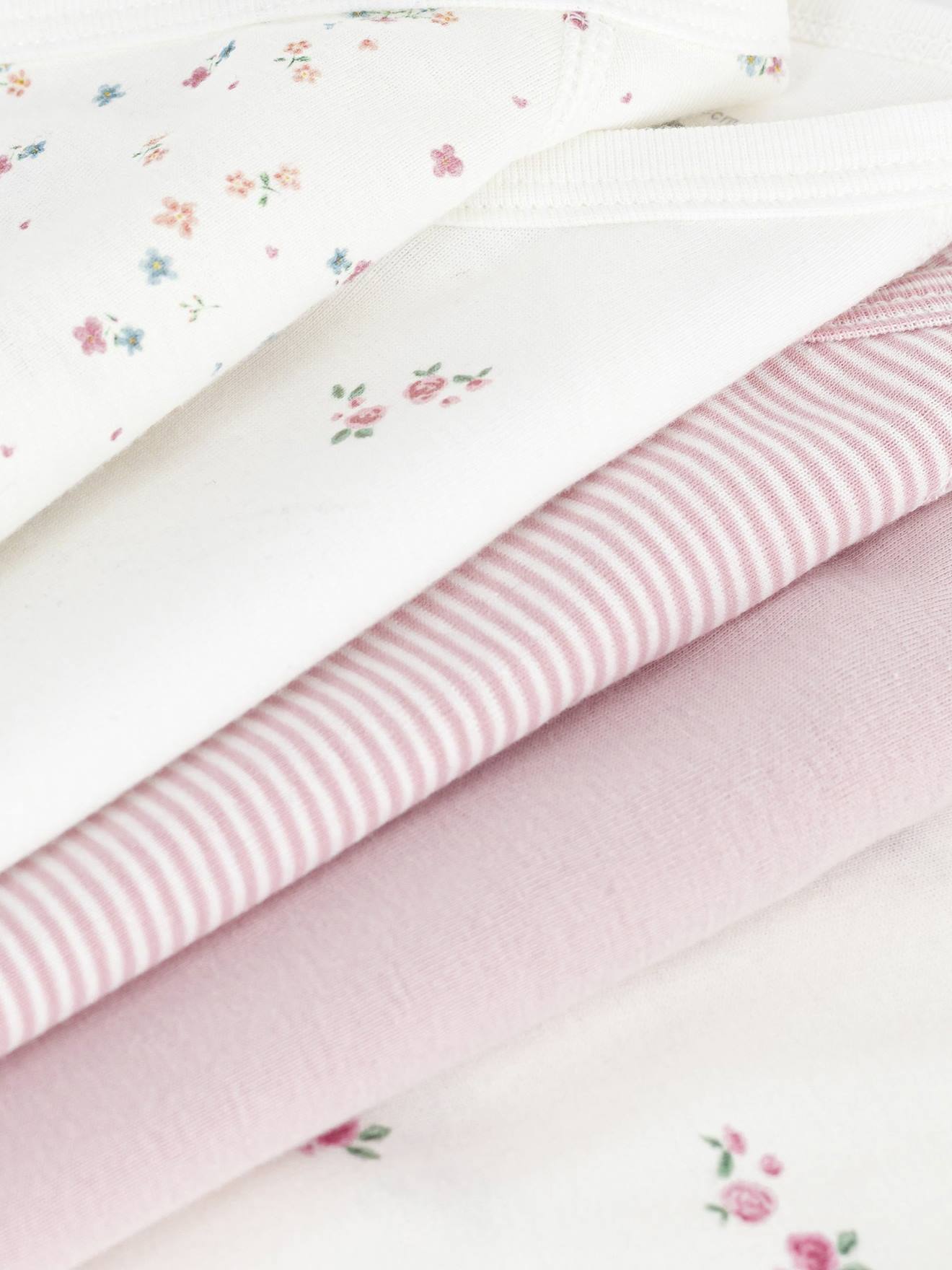 Thumbnail - 5er-Pack Wickelbodys mit langen Ärmeln aus Baumwolle Baby PETIT BATEAU hell