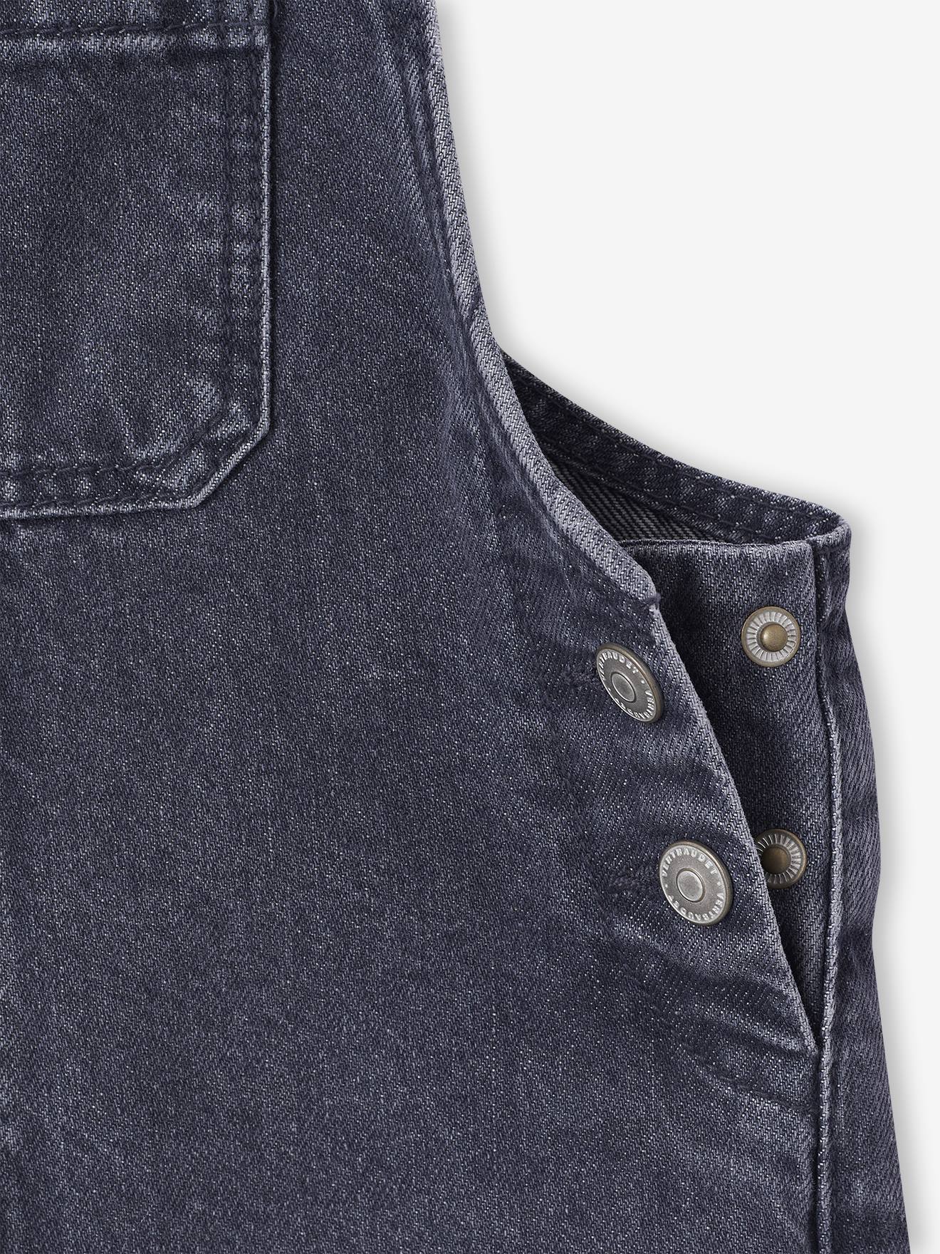 Thumbnail - Mädchen Jeans-Latzhose mit weitem Bein denim