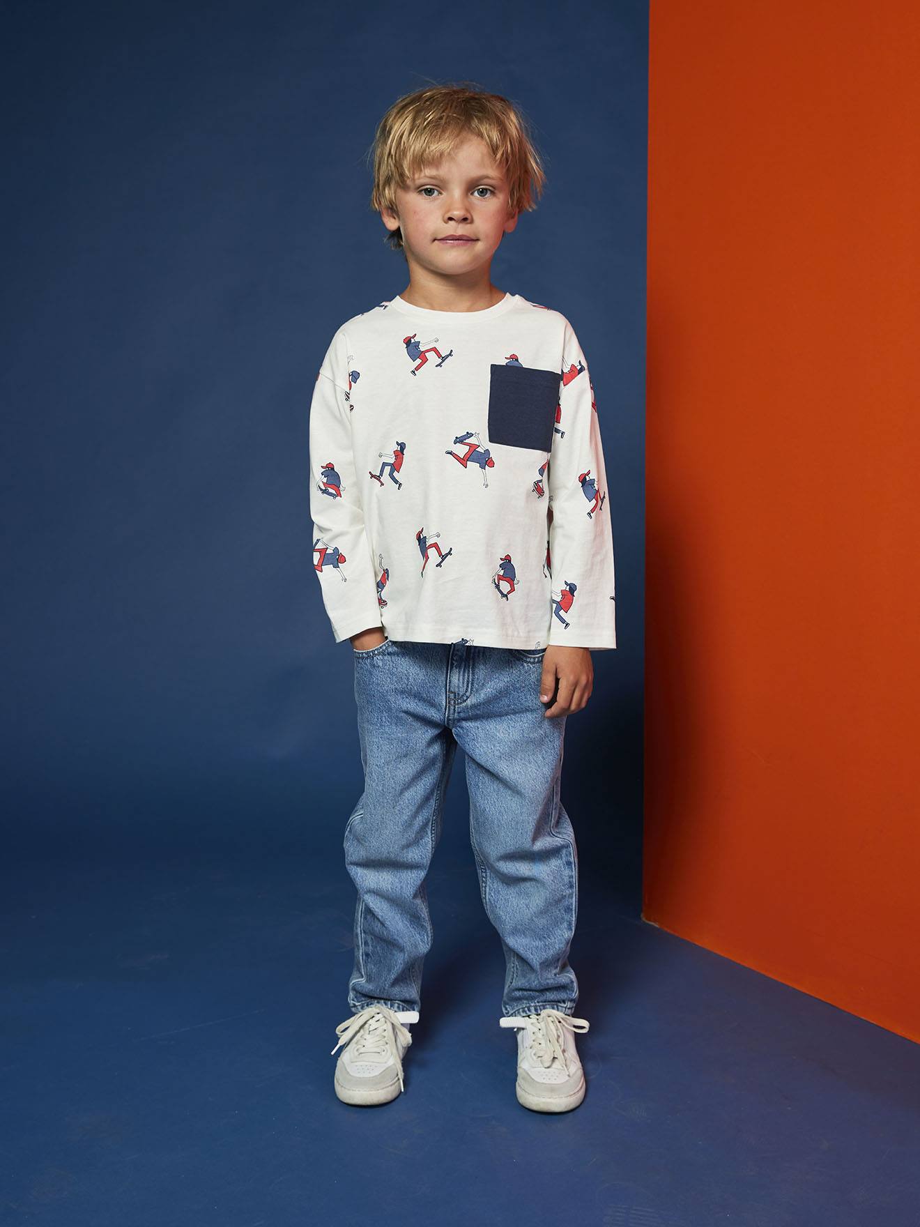 Thumbnail - Gerade Jungen Jeans mit Acid-Waschung