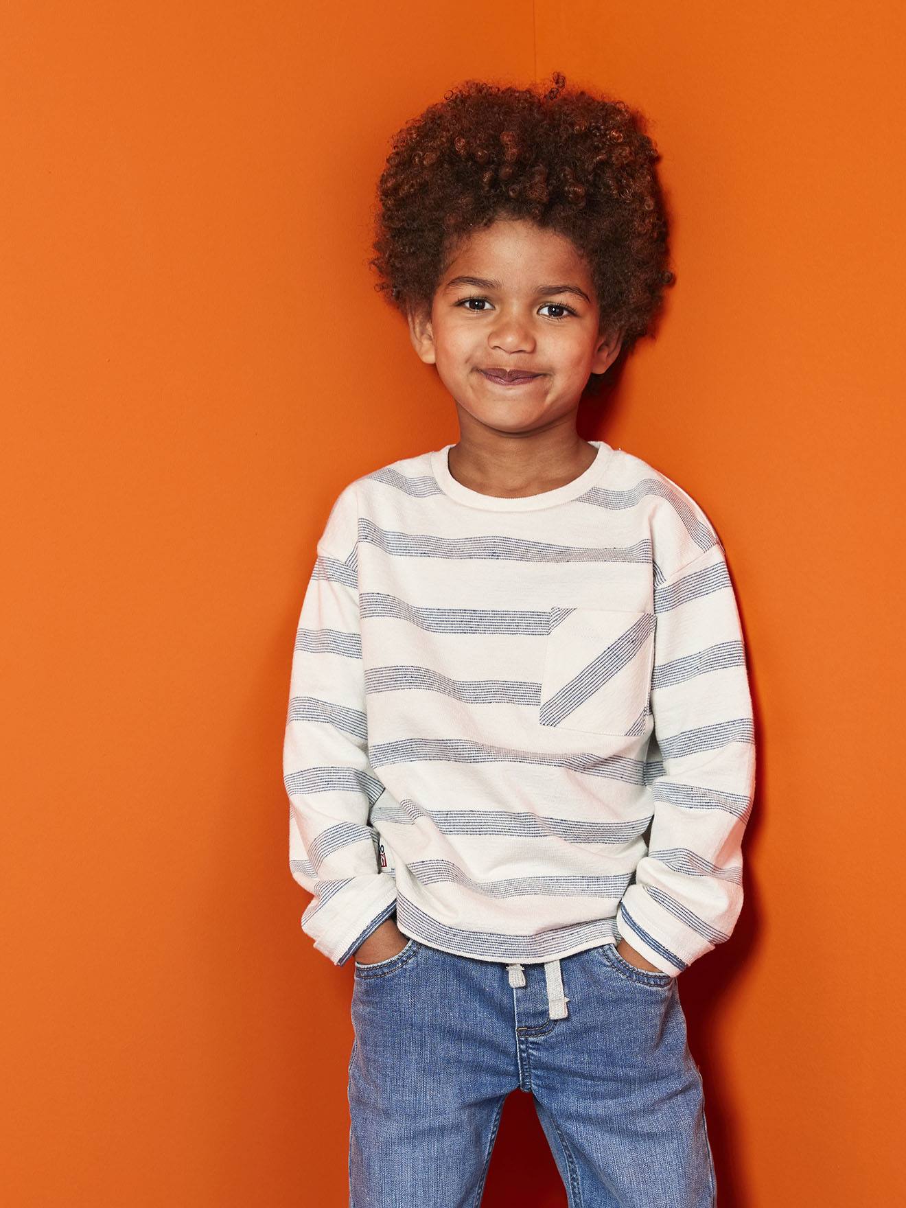 Jungen Shirt in Streifen-Optik