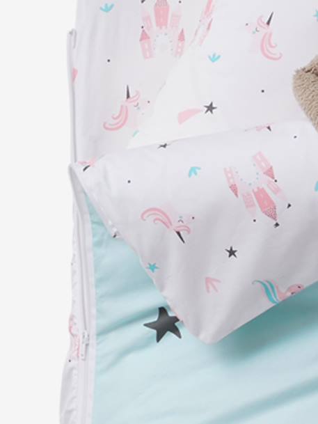 Kinder Schlafsack-Set ,,Einhörner' mit Innendecke - rosa - 3