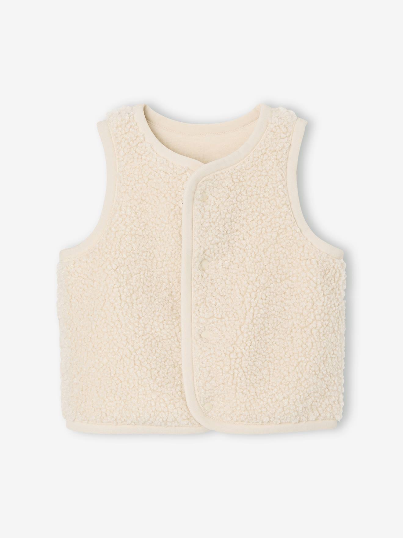 Baby Weste aus Teddyfleece vanille