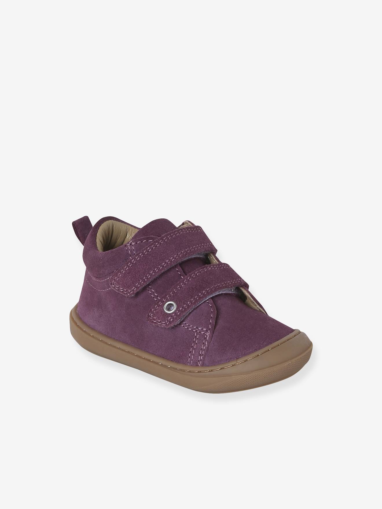 Baby Leder-Lauflernschuhe mit Klettverschluss malve Gr. 20 von vertbaudet