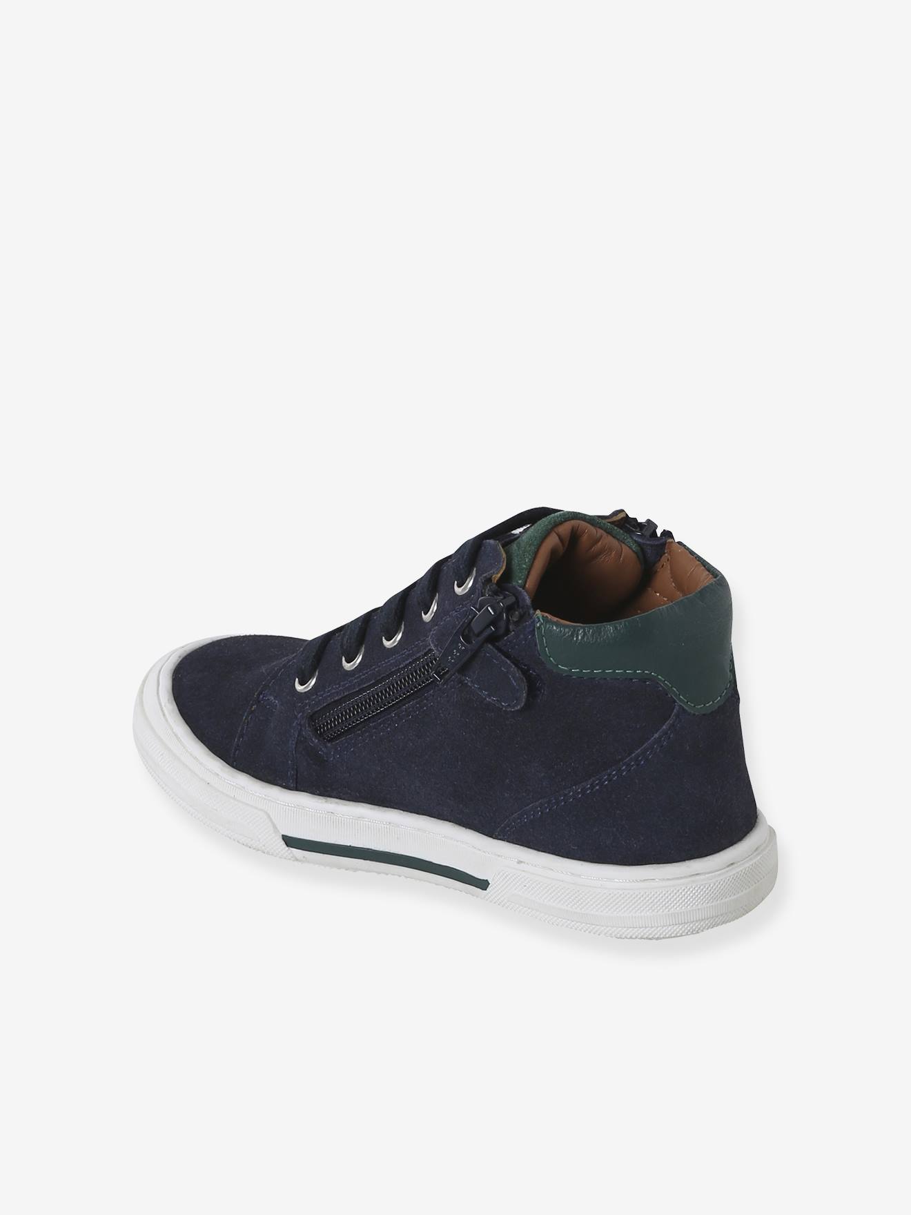 Thumbnail - Jungen High-Sneakers aus Leder mit Reißverschluss