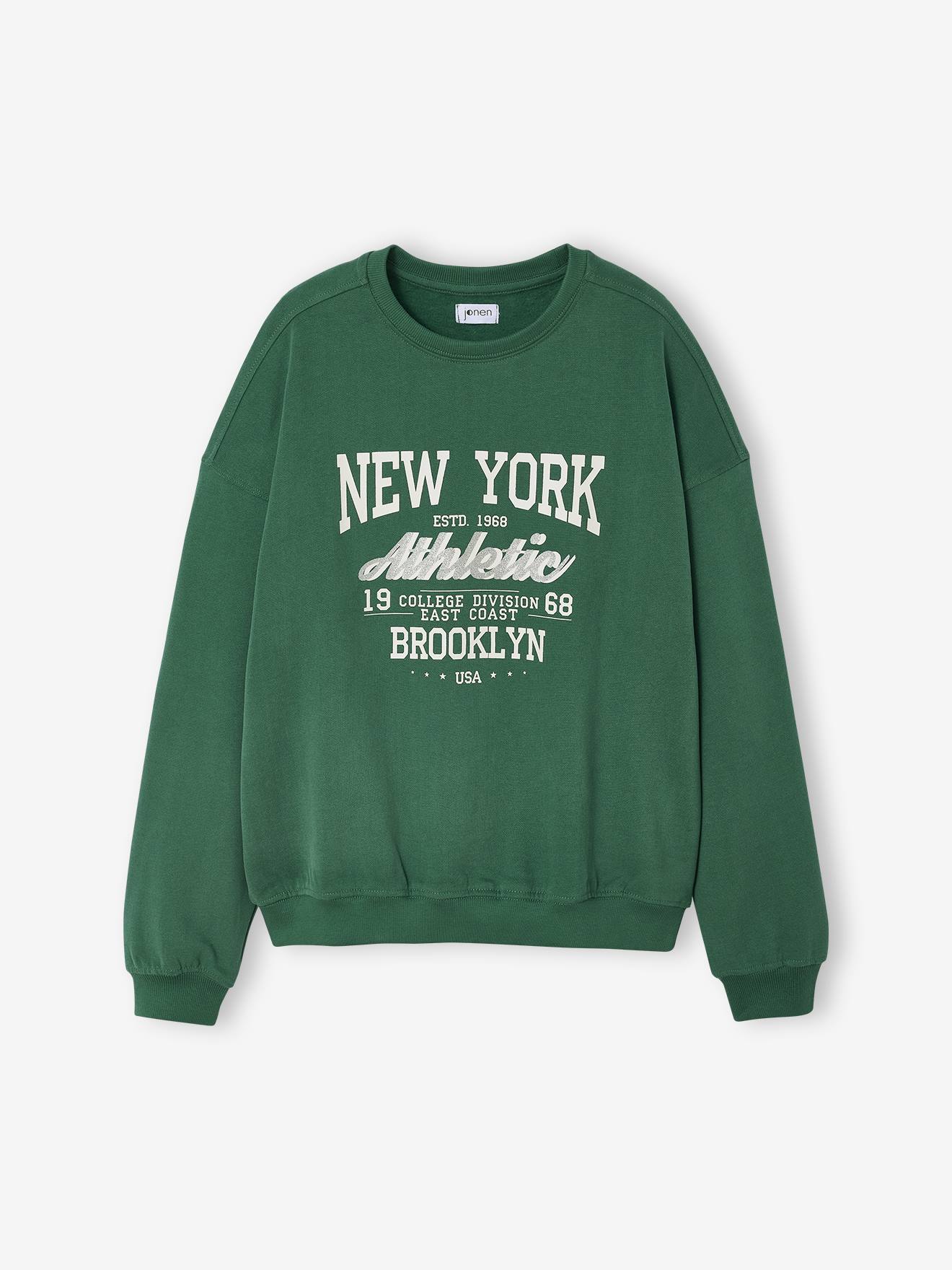 Thumbnail - Oversize-Sweatshirt mit New-York-Motiv und Glitzer-Details