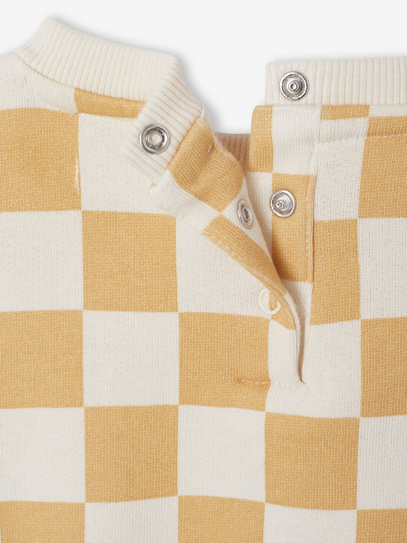 Thumbnail - Baby Sweatshirt mit Schachbrettmuster ocker