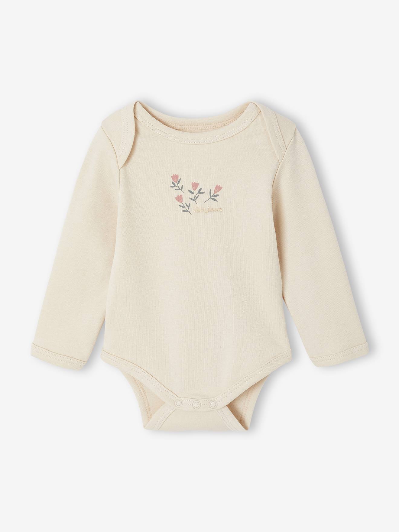 Thumbnail - Bio-Kollektion: 5er-Pack Baby Schlupfbodys mit Blumen salbei