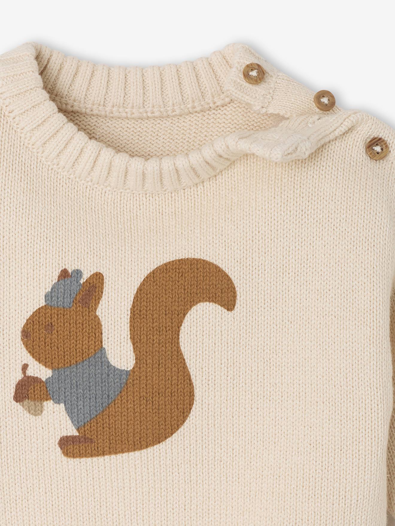 Thumbnail - Baby Pullover aus Jacquard mit Eichhörnchen-Print
