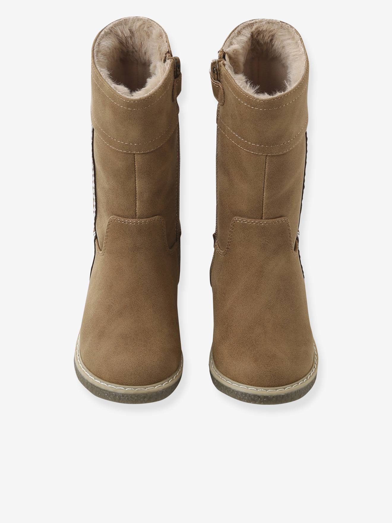 Thumbnail - Gefütterte Stiefel mit Reißverschluss für Mädchen camel