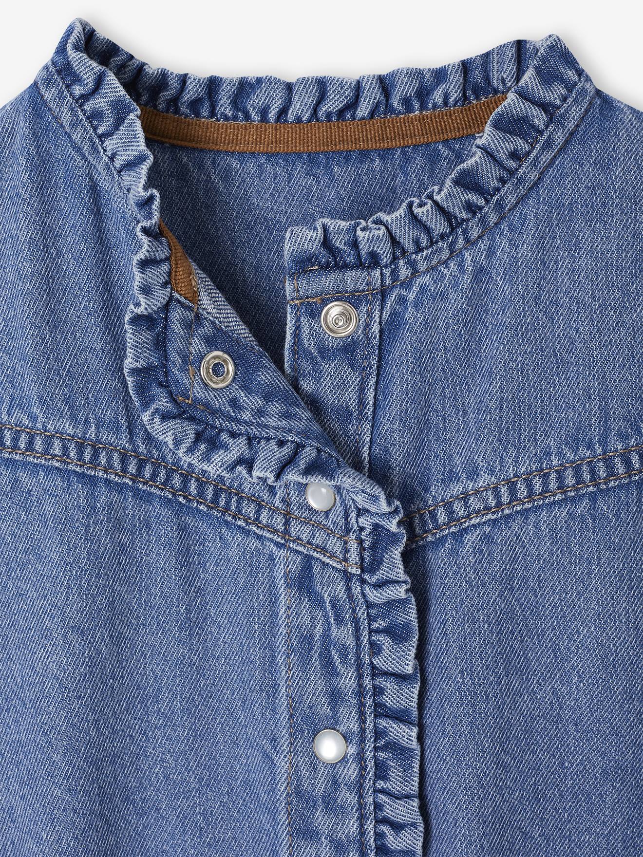 Thumbnail - Jeanskleid mit verspielten Details und Gürtel