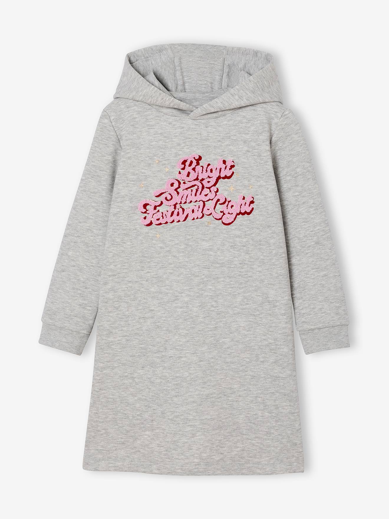 Mädchen Sweatkleid mit Kapuze