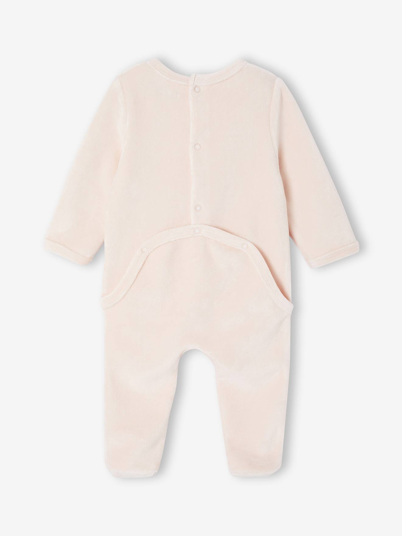 Thumbnail - Bio-Kollektion: 2er-Pack Baby Samt-Strampler mit Druckknöpfen hinten hell