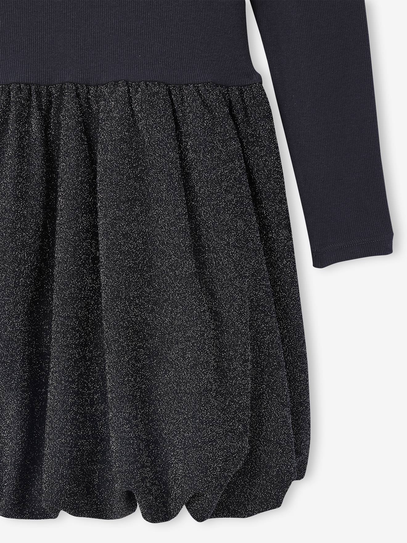 Thumbnail - Ballonkleid aus Materialmix mit Glitzereffekt Mädchen JONEN