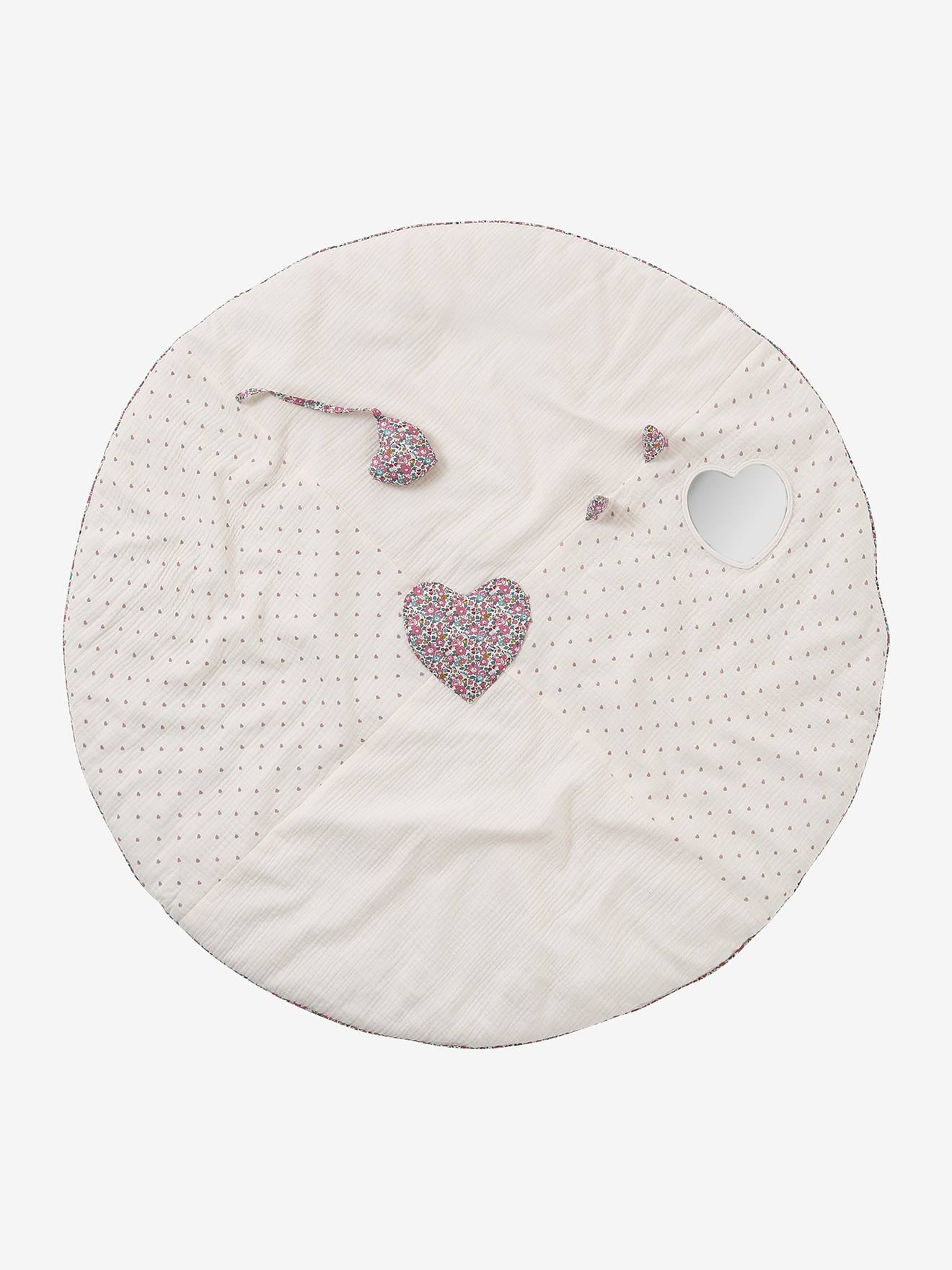Thumbnail - Runde Baby Activity-Decke aus Musselin mit Liberty-Stoffdetails ENVIE DE FRAISE hell
