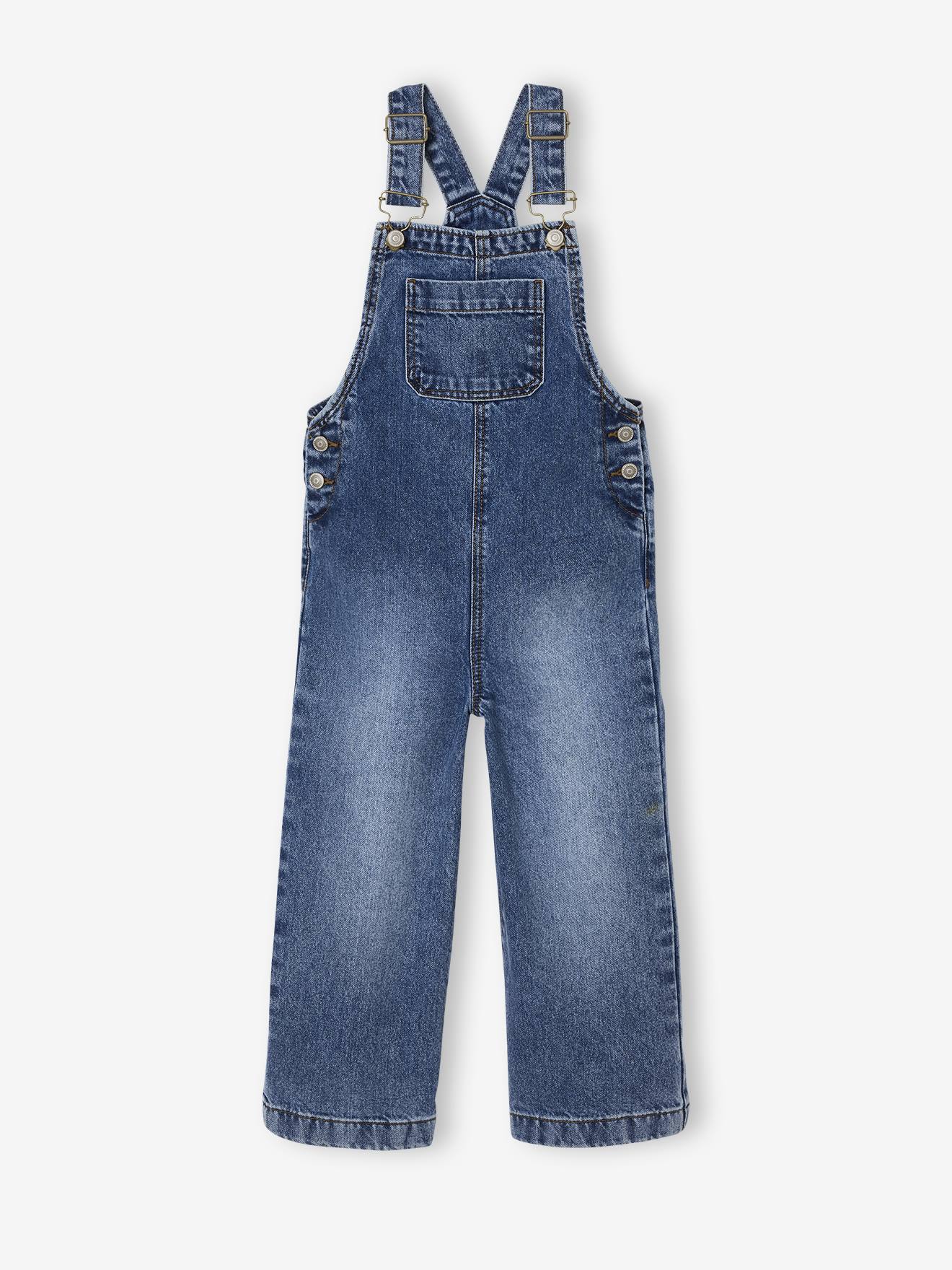 Thumbnail - Mädchen Jeans-Latzhose mit weitem Bein