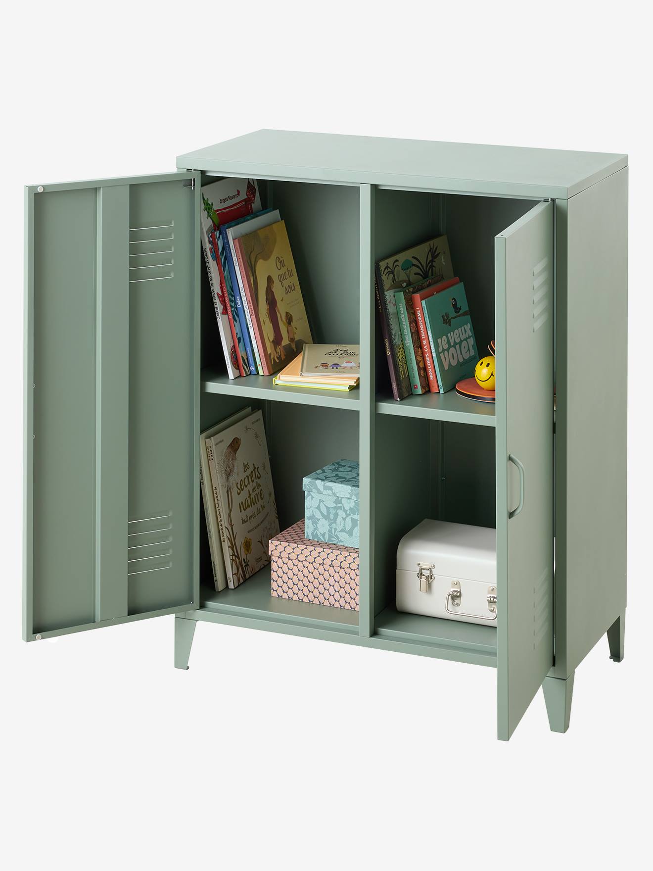 Thumbnail - Niedrige Metall-Kommode mit 2 Türen