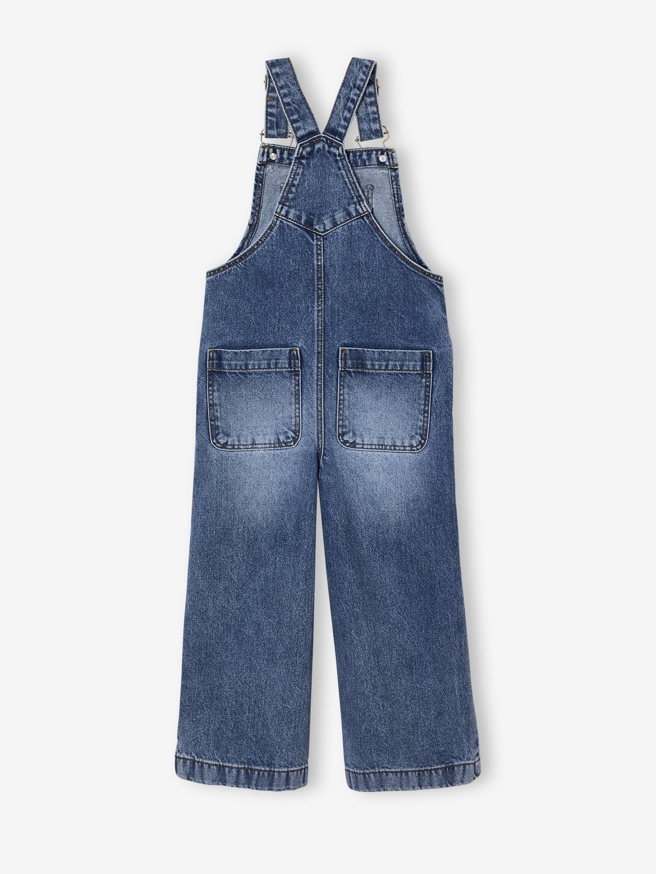 Thumbnail - Mädchen Jeans-Latzhose mit weitem Bein