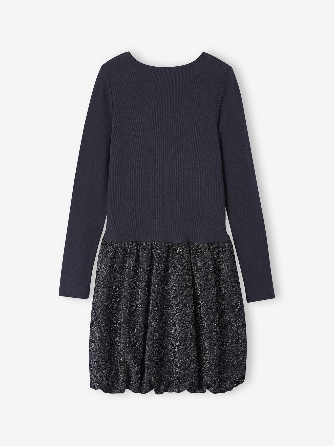 Thumbnail - Ballonkleid aus Materialmix mit Glitzereffekt Mädchen JONEN