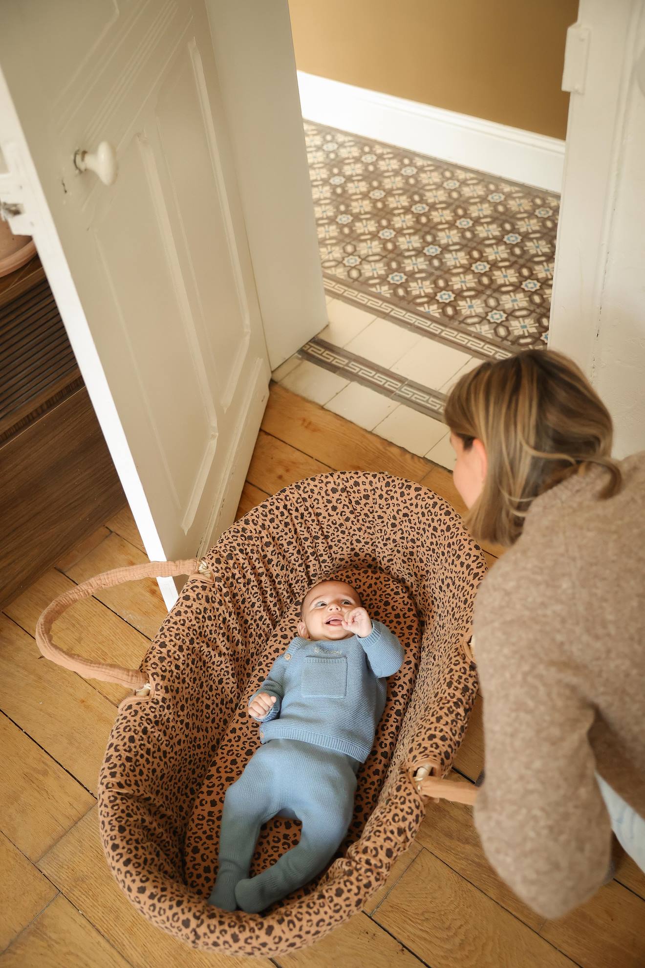 Baby Moseskorb geflochten aus Raffia ENVIE DE FRAISE - Farbe: beige · Modell: 341018894