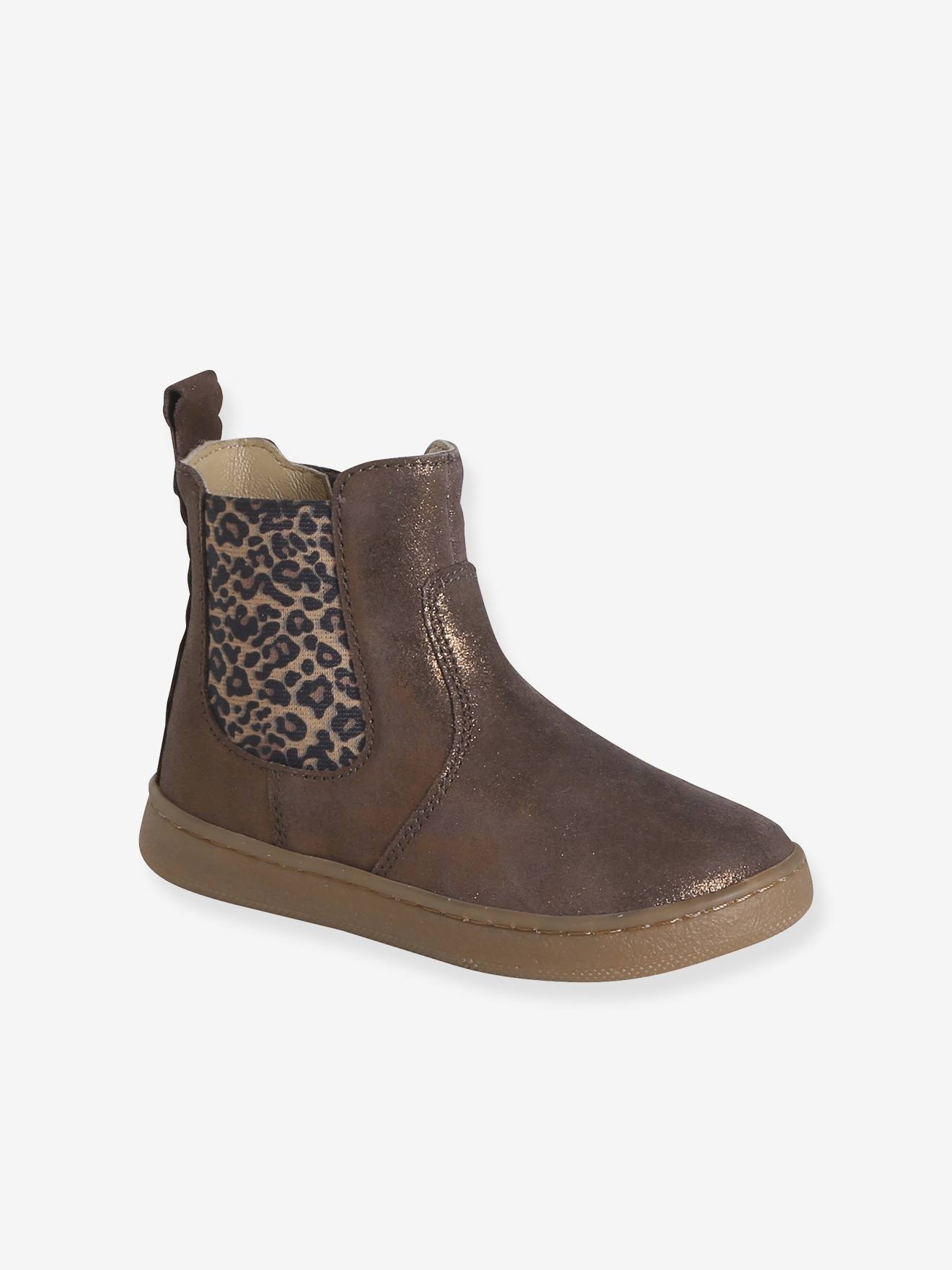 Mädchen Leder-Boots mit Reißverschluss