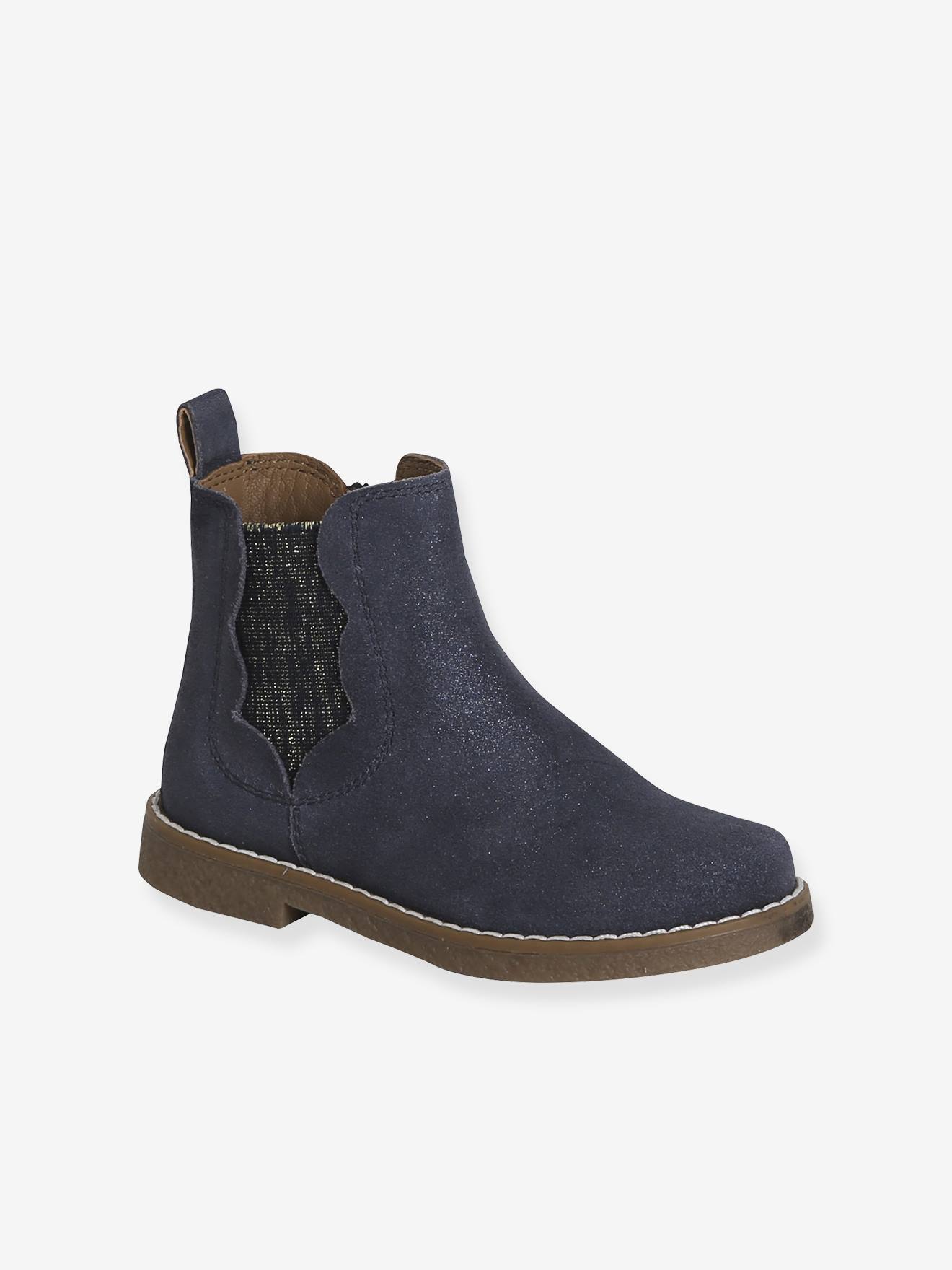 Mädchen Lederboots mit Zier-Einsatz