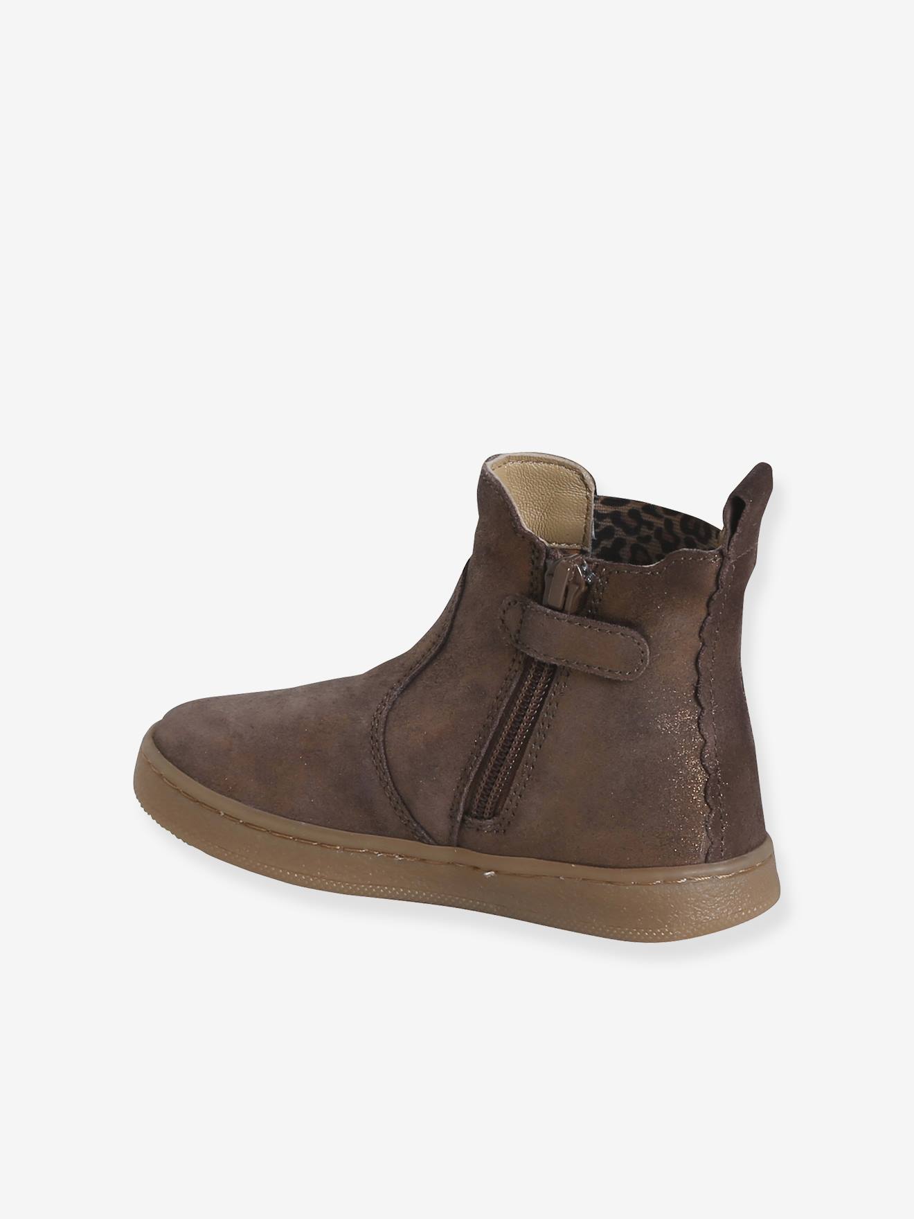 Thumbnail - Mädchen Leder-Boots mit Reißverschluss