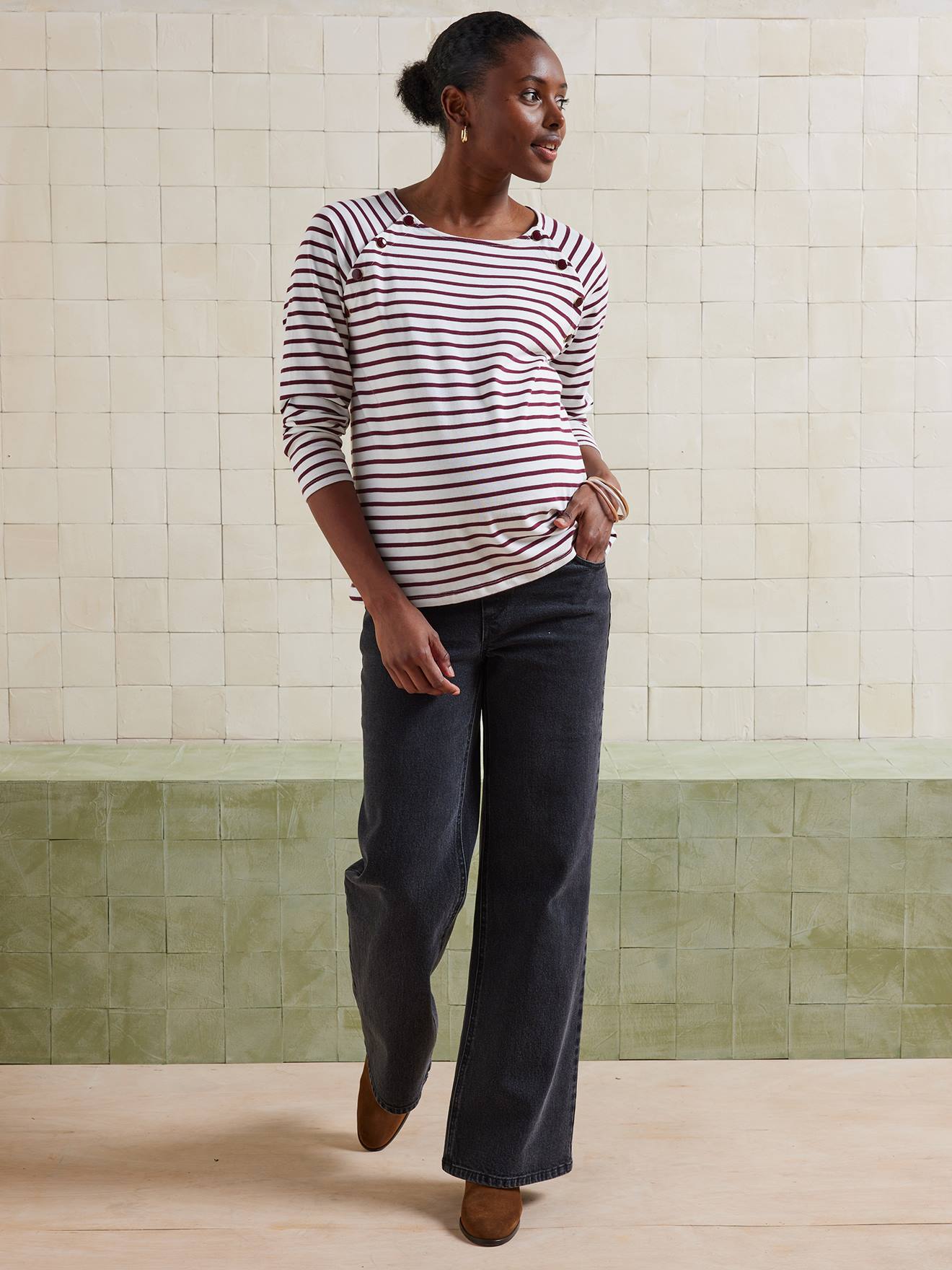 Weite Umstands-Jeans