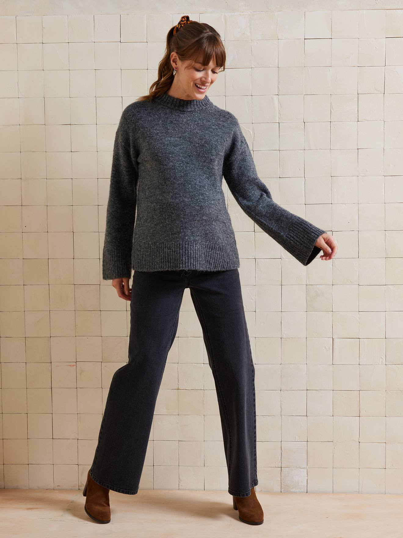 Umstands-Pullover aus Wollmix