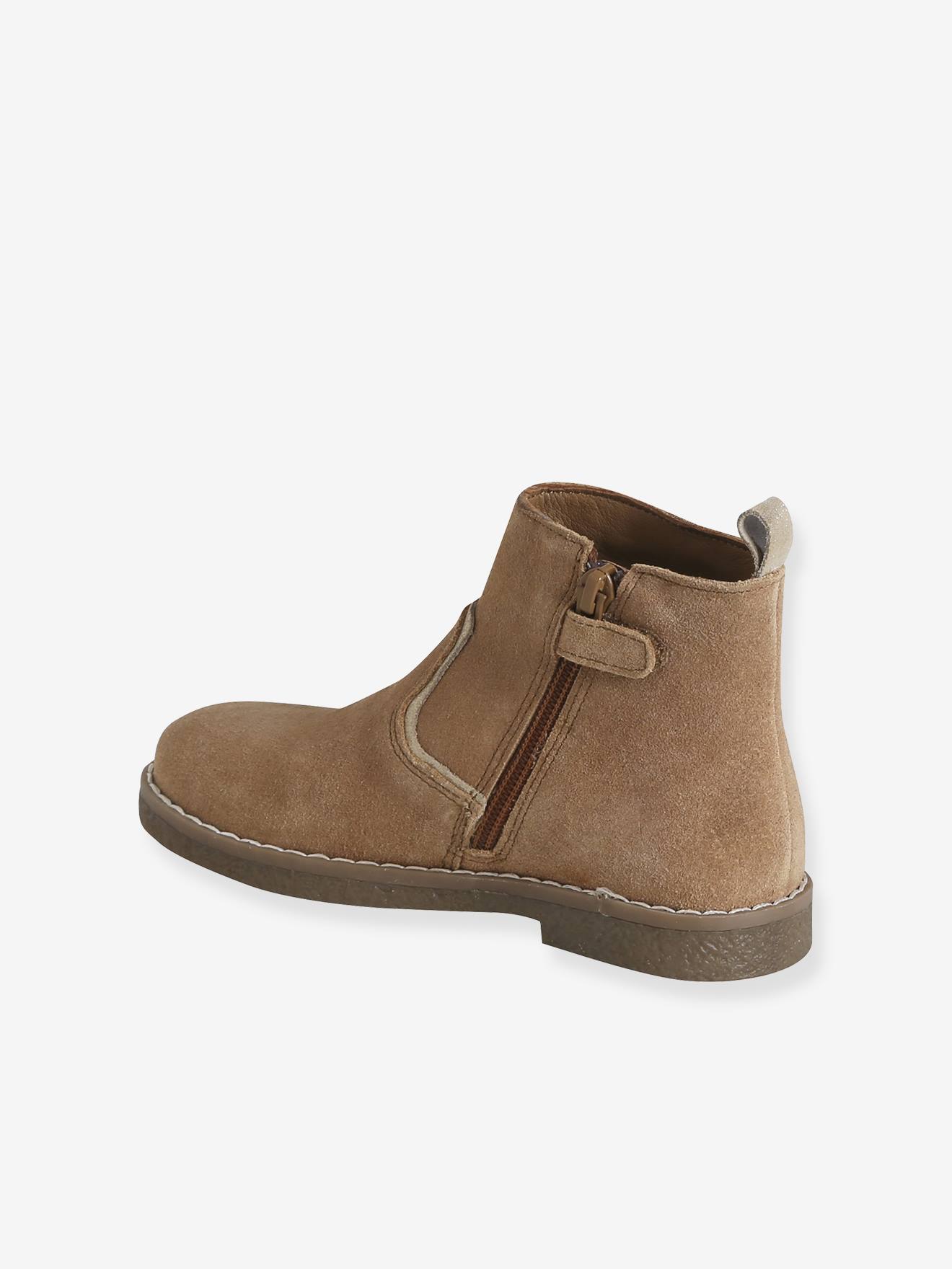 Thumbnail - Mädchen Leder-Boots mit Reißverschluss und