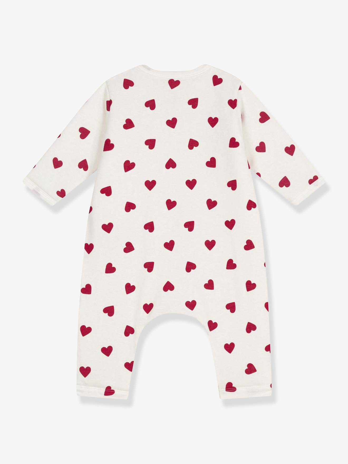 Thumbnail - Gefütterter Baby Overall aus Baumwolle mit Herzen-Print PETIT BATEAU