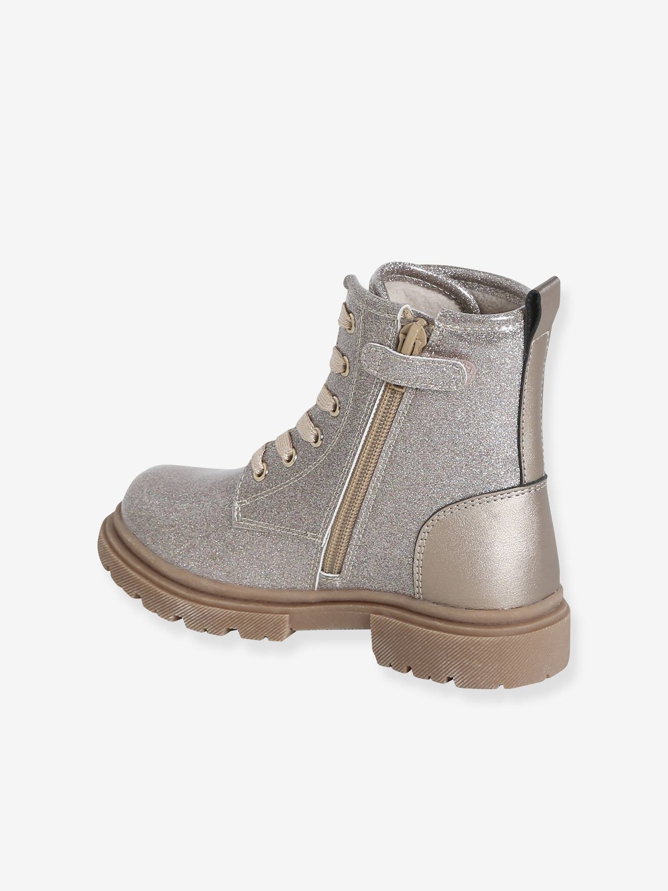 Thumbnail - Glitzernde Schnür-Boots mit Reißverschluss für Kinder