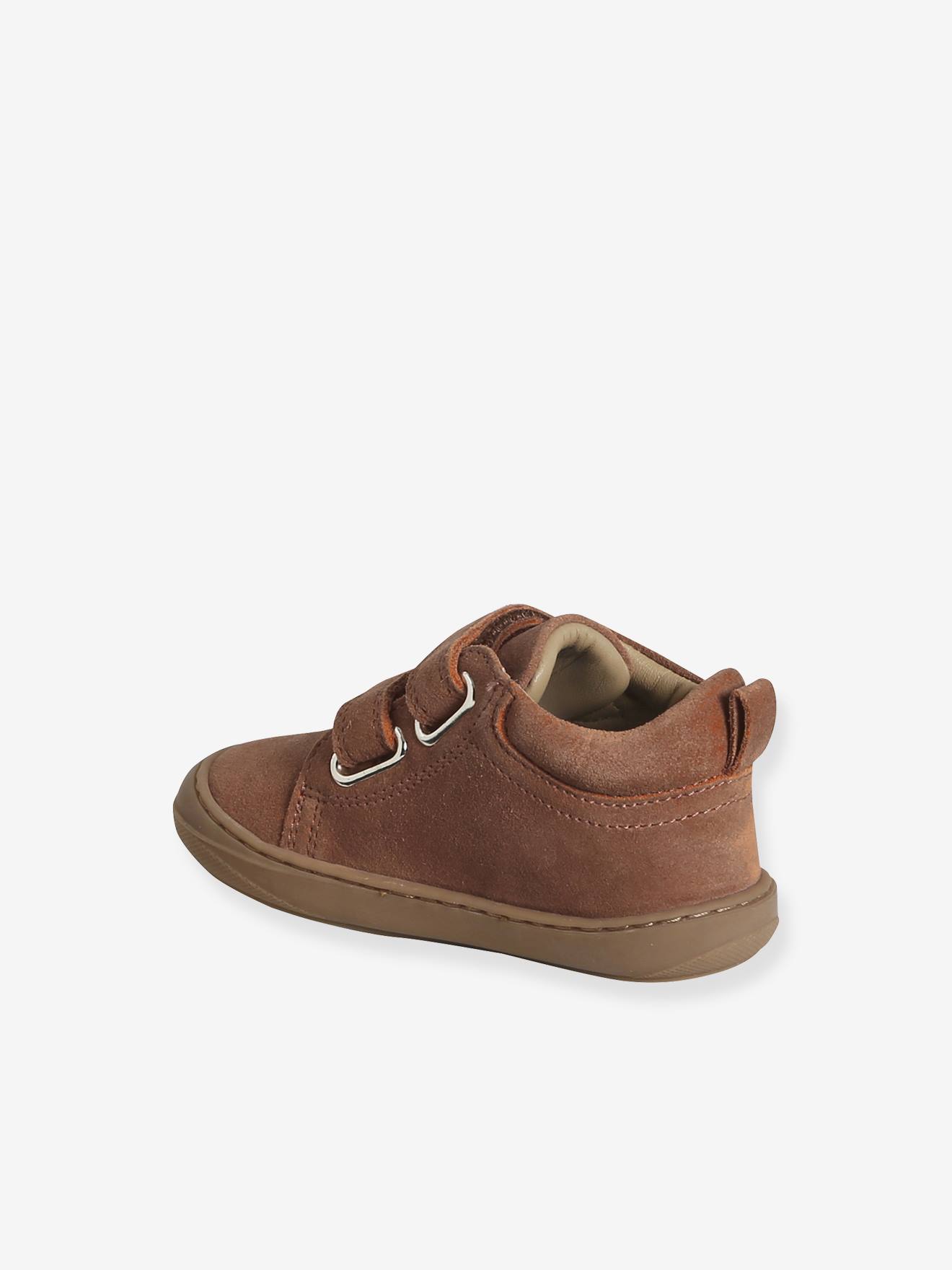 Thumbnail - Baby Lauflernschuhe mit Klett aus weichem Leder ocker