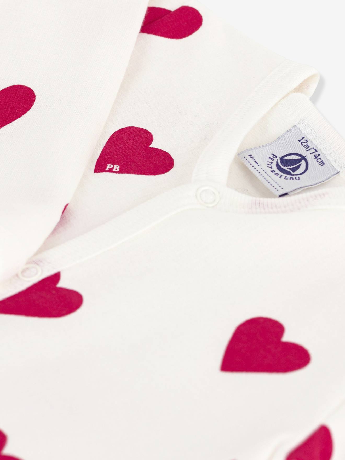Thumbnail - Baby Schlafanzug aus Sweatware mit Herz-Print PETIT BATEAU