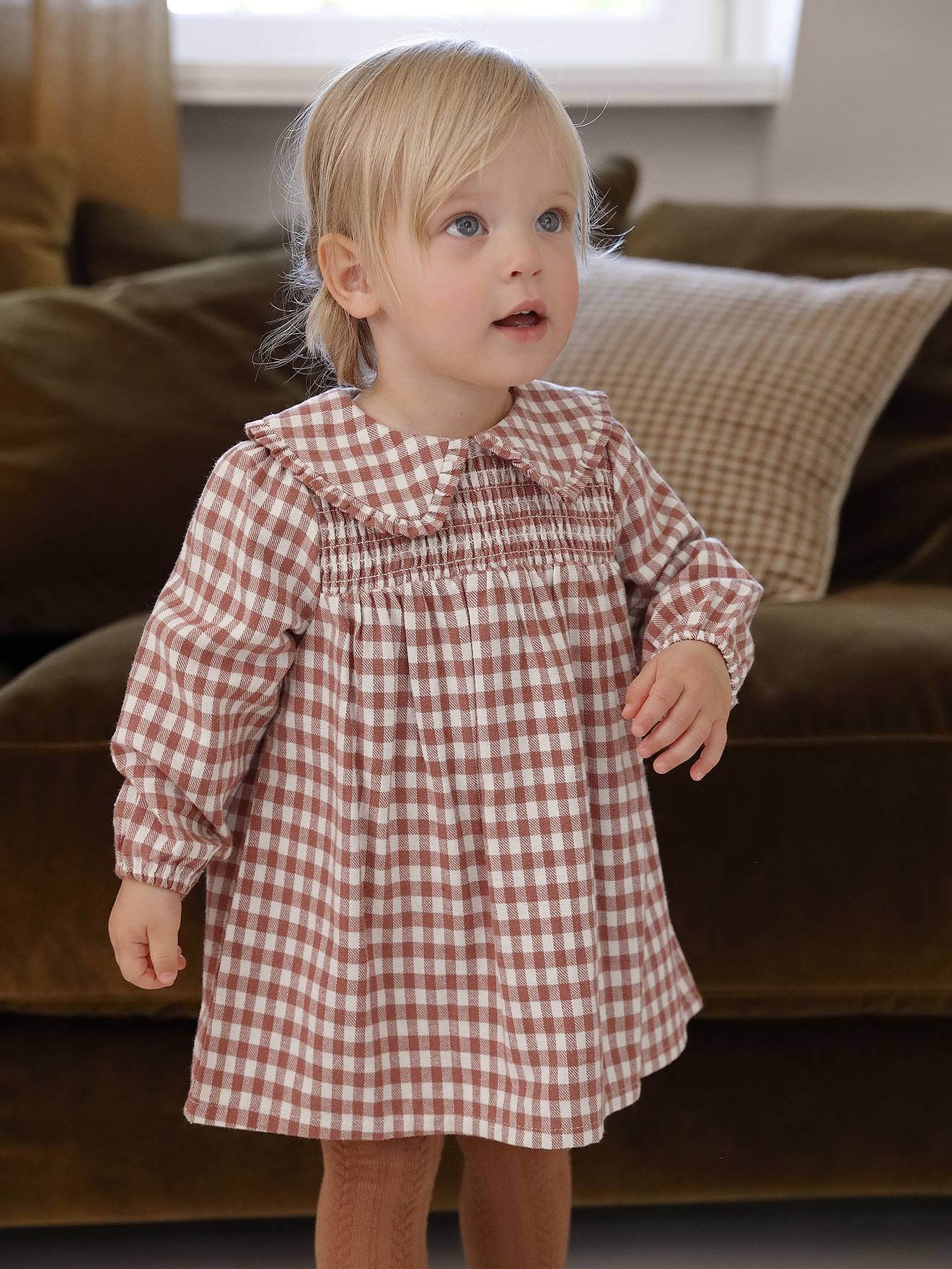 Baby Kleid aus Flanell mit Vichykaro