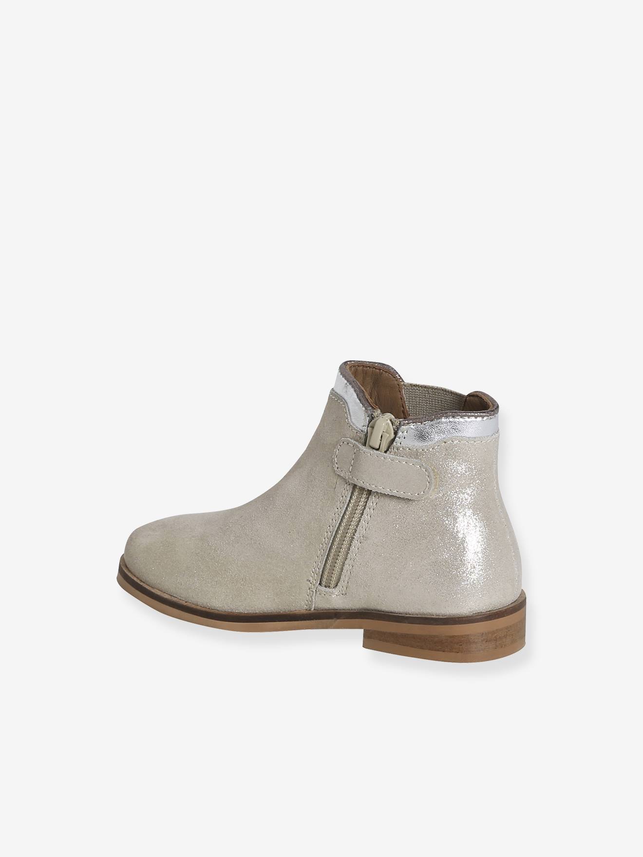 Thumbnail - Mädchen Leder-Boots mit Reißverschluss und Gummizug