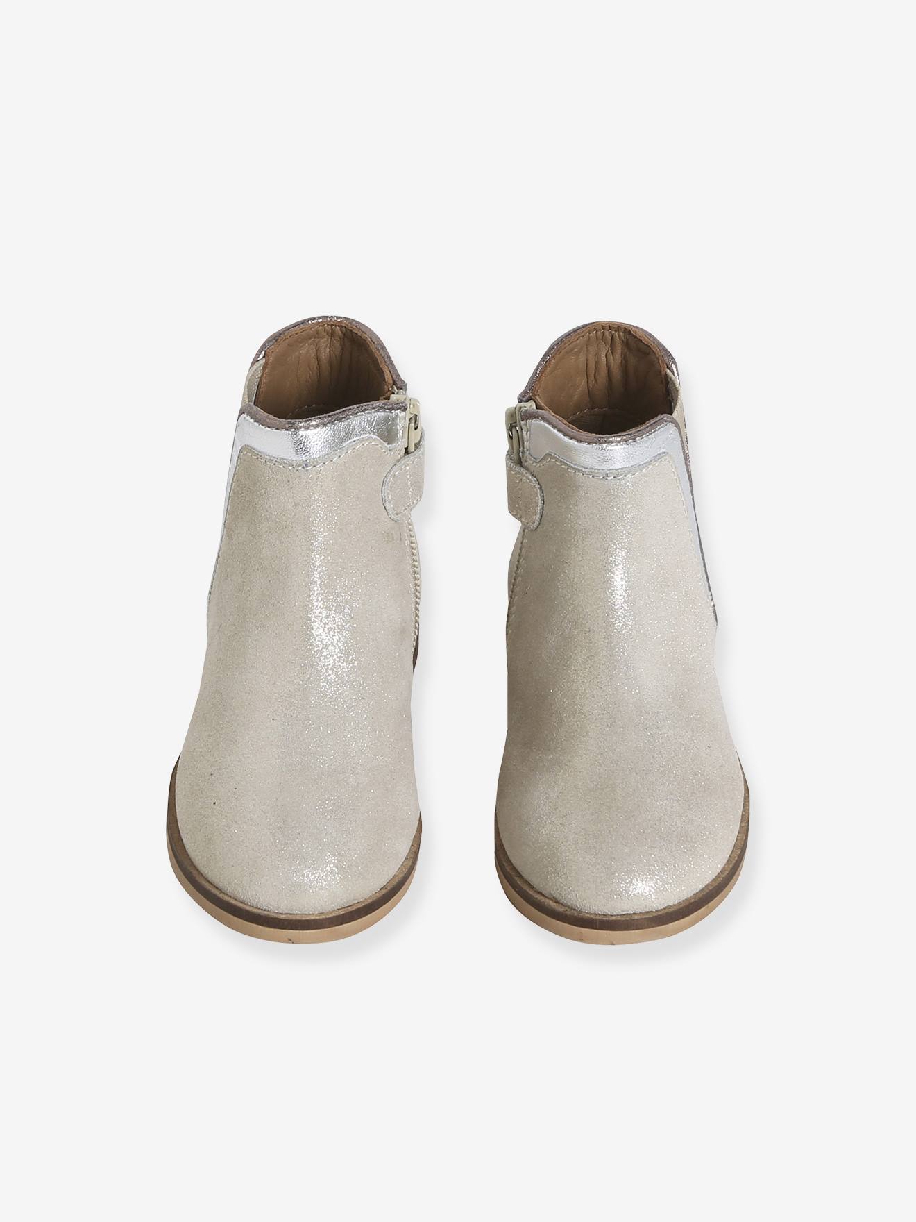 Thumbnail - Mädchen Leder-Boots mit Reißverschluss und Gummizug