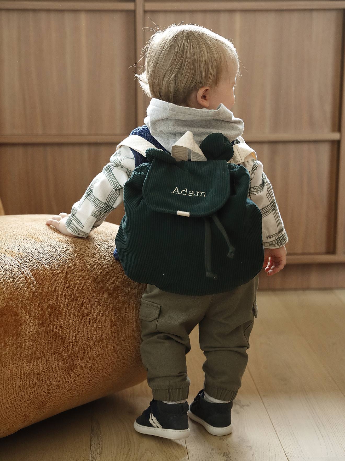 Thumbnail - Kinder Kita-Rucksack aus Cord mit Ohren