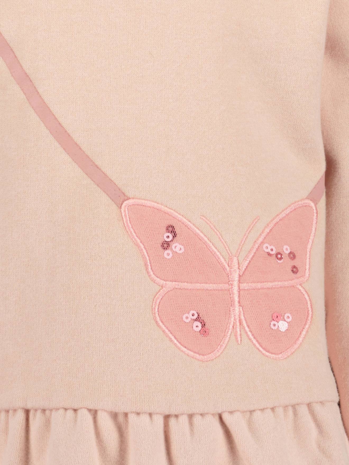 Thumbnail - Mädchen Baby Sweatkleid mit Schmetterling BLUE SEVEN hell