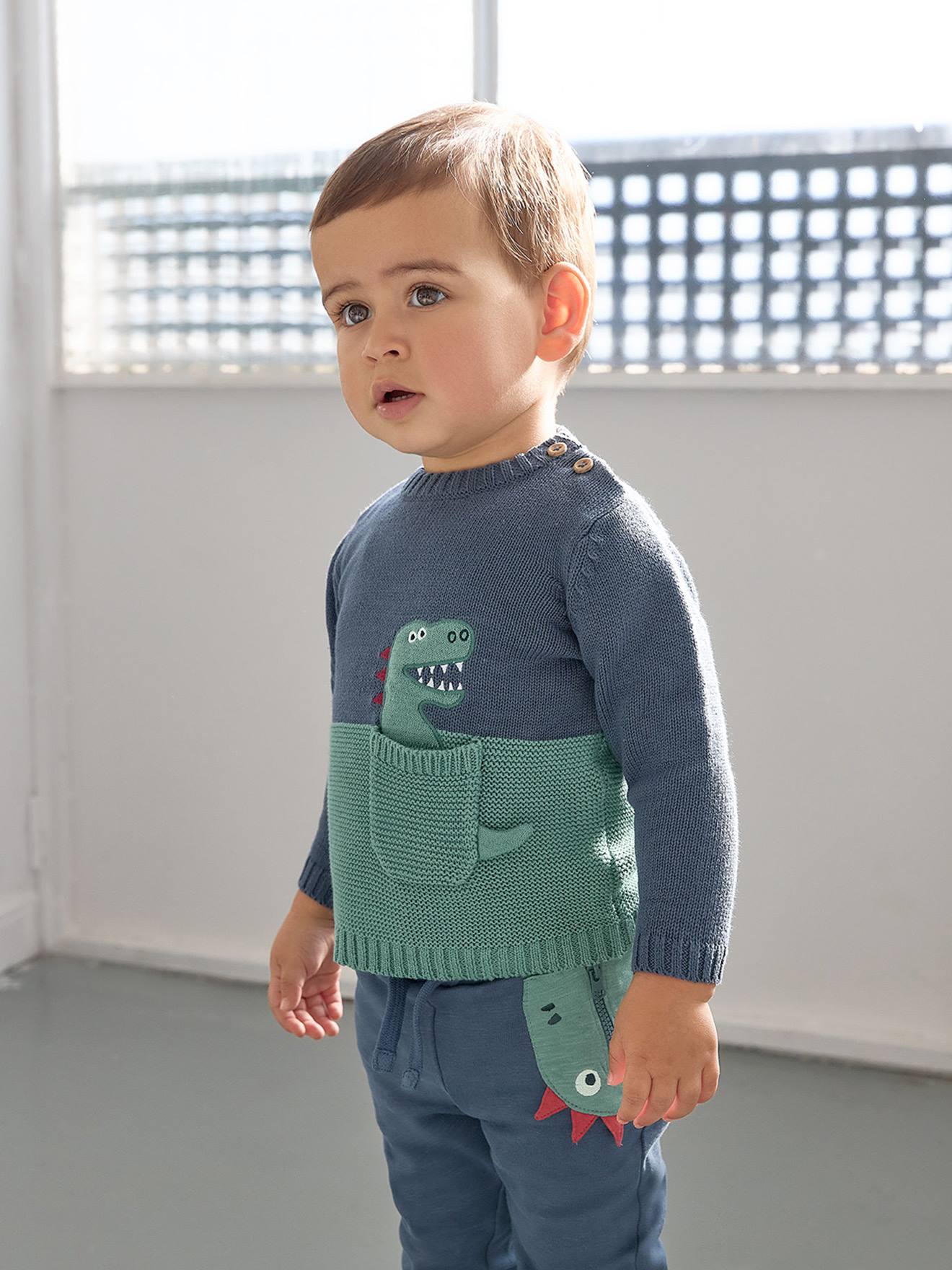 Thumbnail - Jungen Baby Joggpants mit Drachen BLUE SEVEN