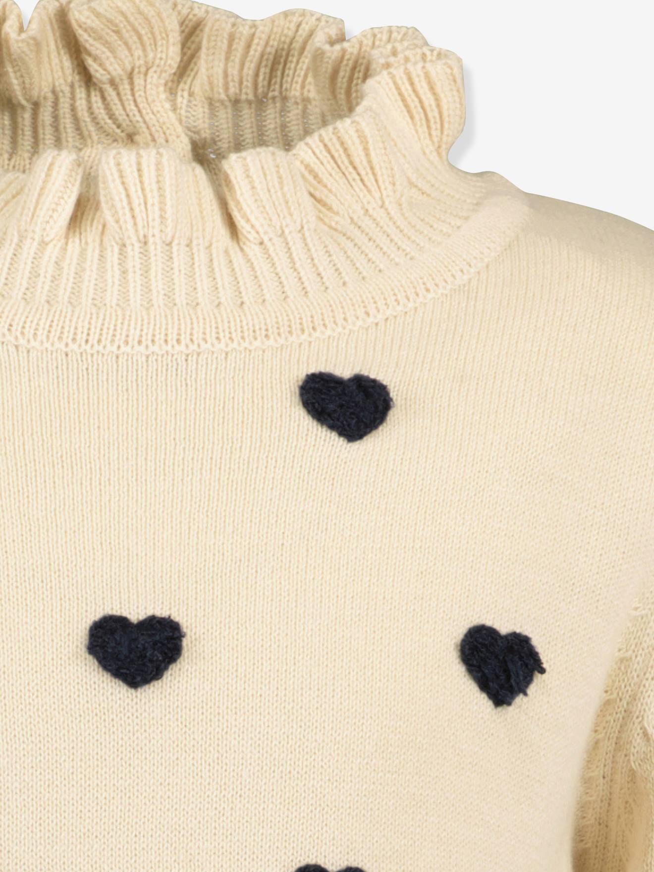 Thumbnail - Mädchen Strickpullover mit Jacquard-Herzen BLUE SEVEN