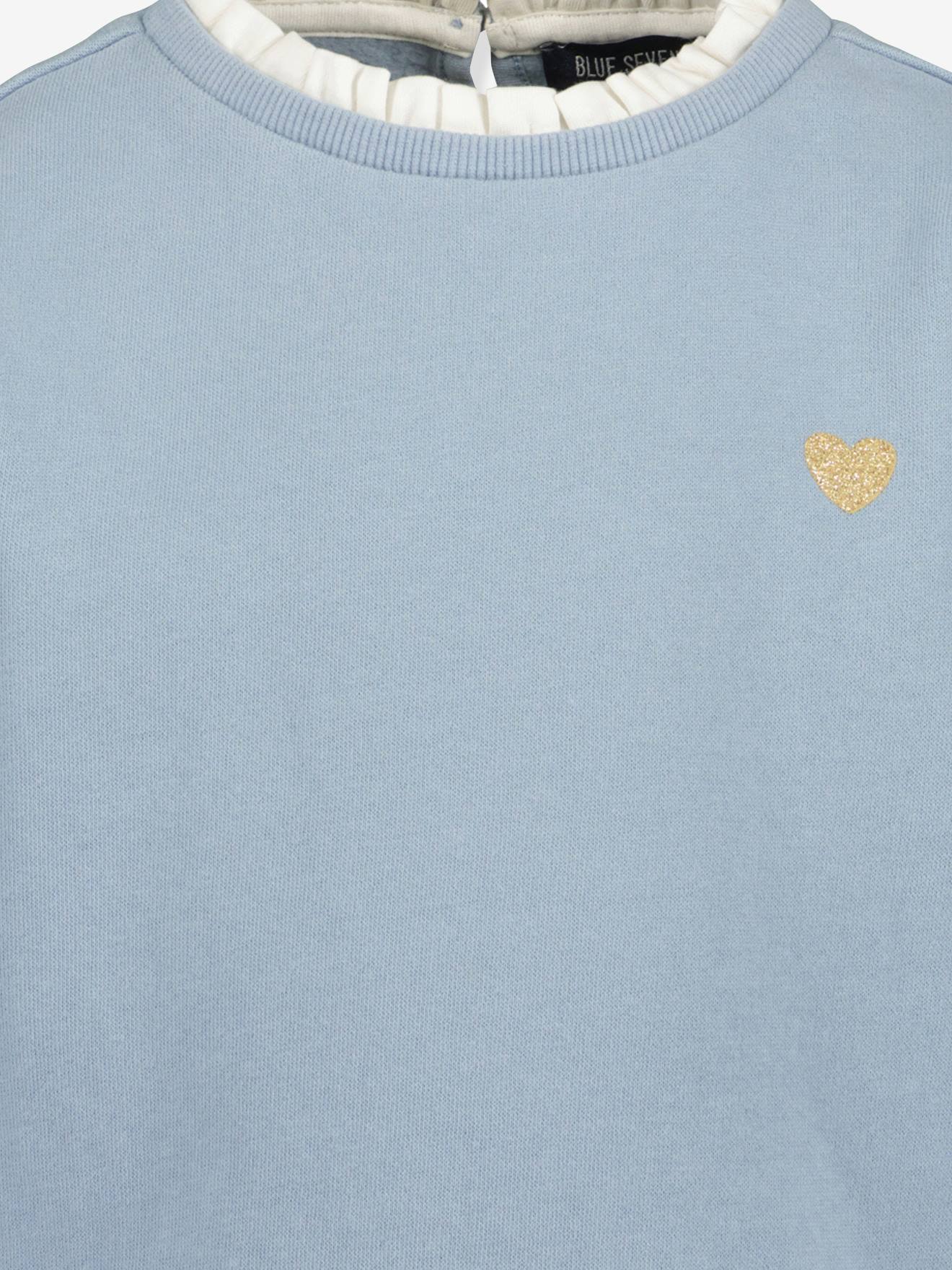 Thumbnail - Mädchen Sweatshirt mit Rüschen und Glitzerherz BLUE SEVEN mittel