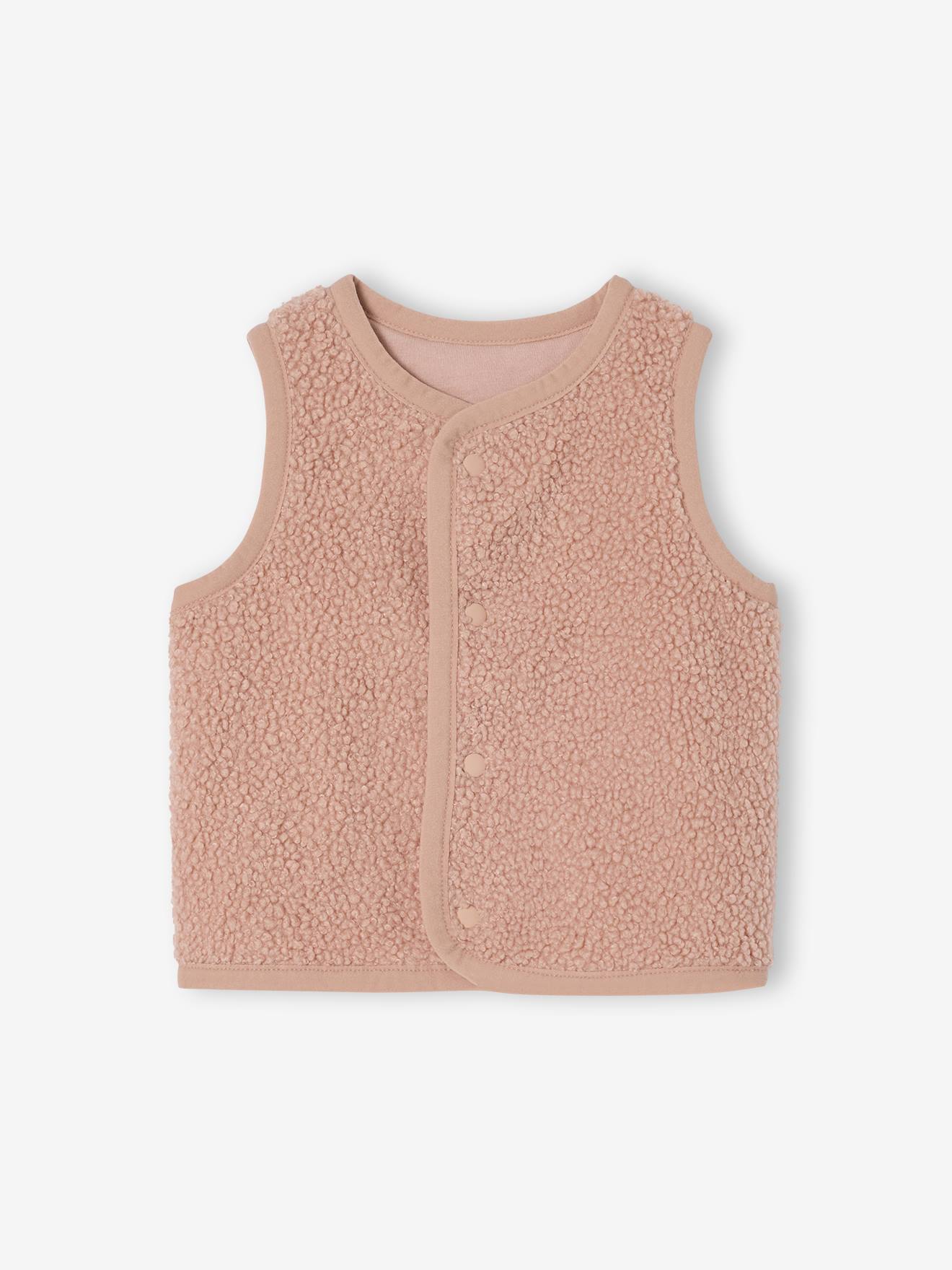 Baby Weste aus Teddyfleece pudrig