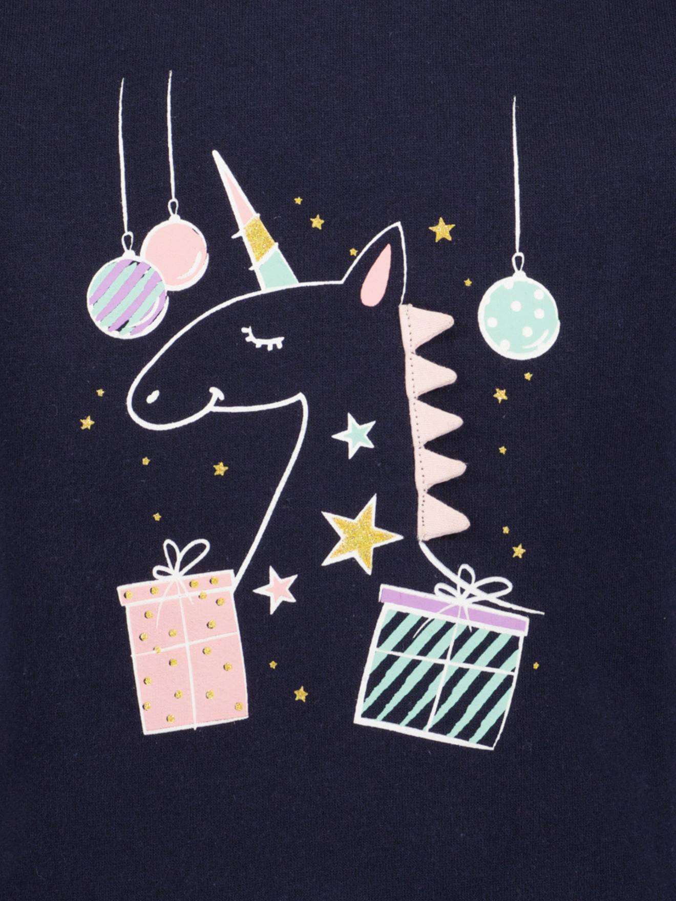 Thumbnail - Mädchen Einhorn-Sweatshirt mit Glitzer BLUE SEVEN